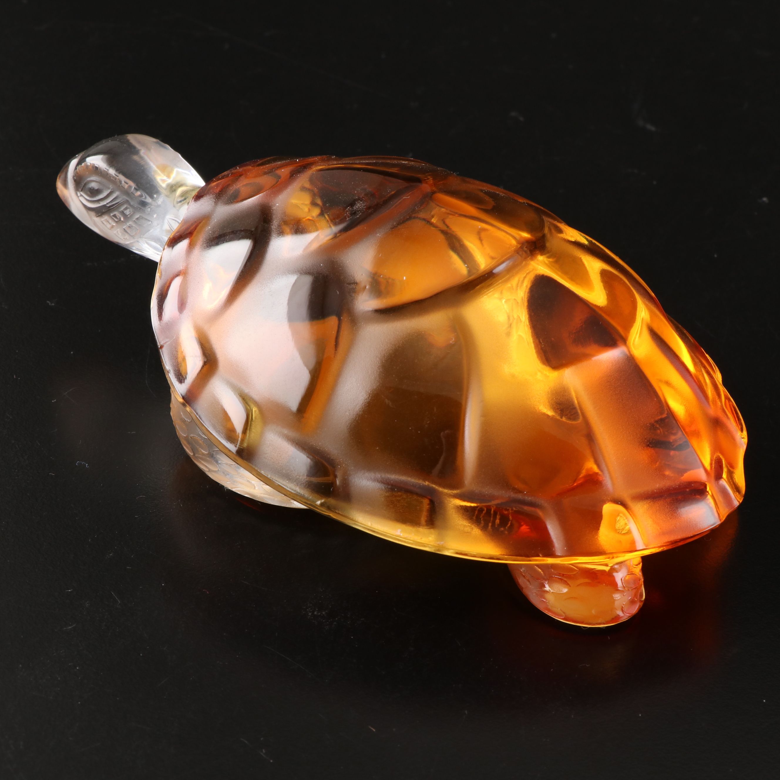 Lalique "Caroline Turtle" Amber Crystal Figurine