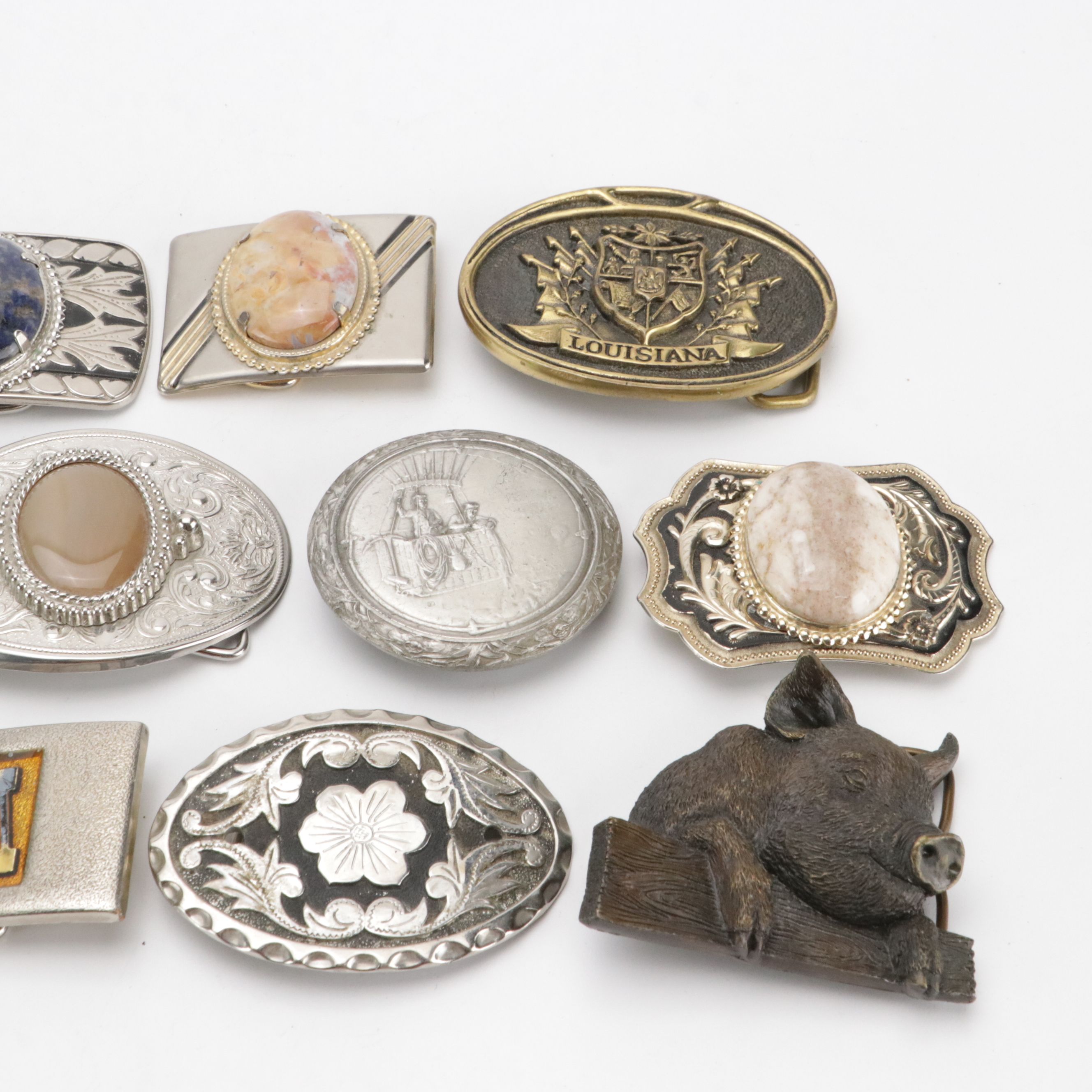 Bergamot Brass Works with Other Brass and Metal Western Belt Buckles