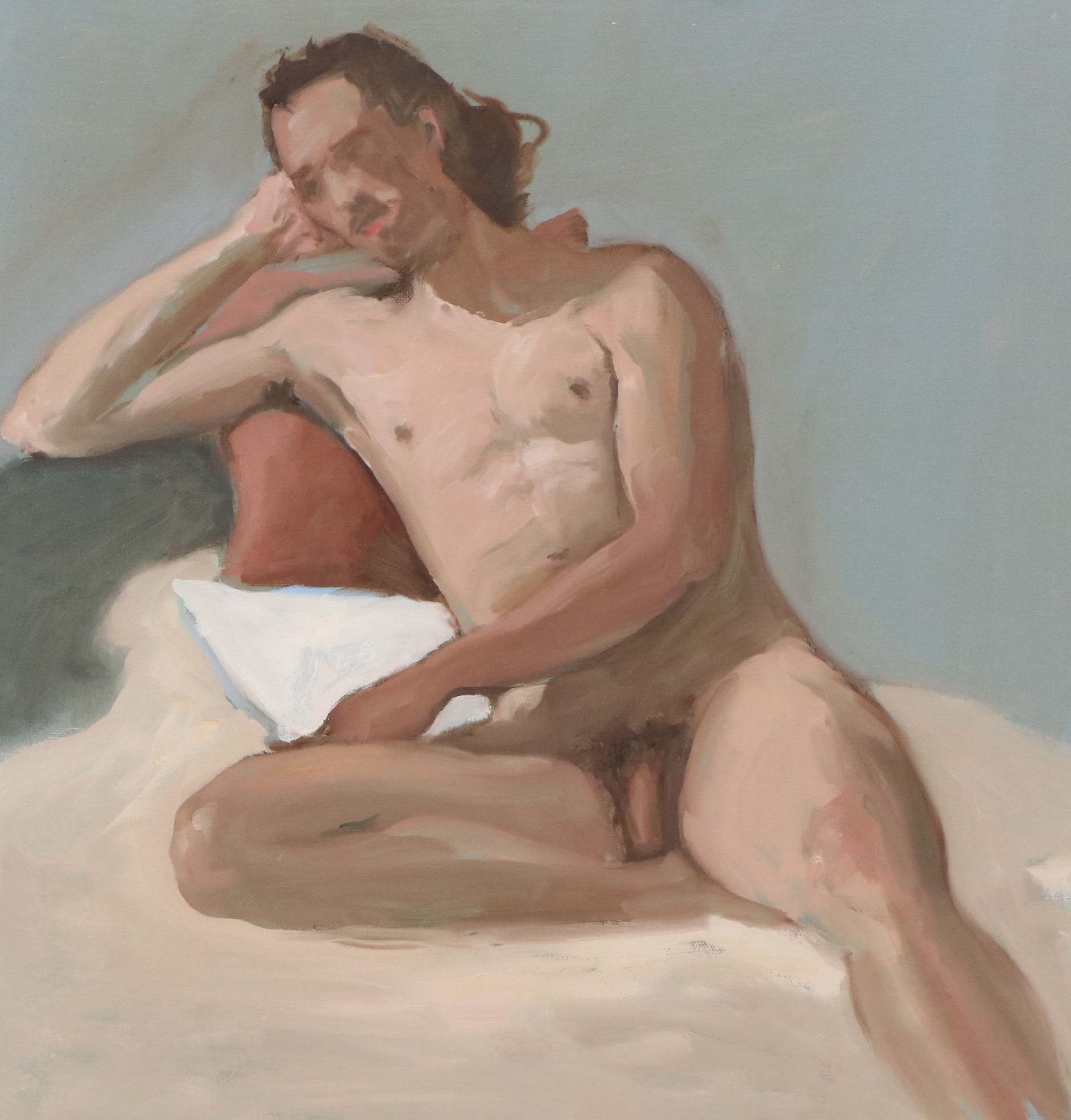 Larry Griggs Oil Painting of Male Nude, 21st Century
