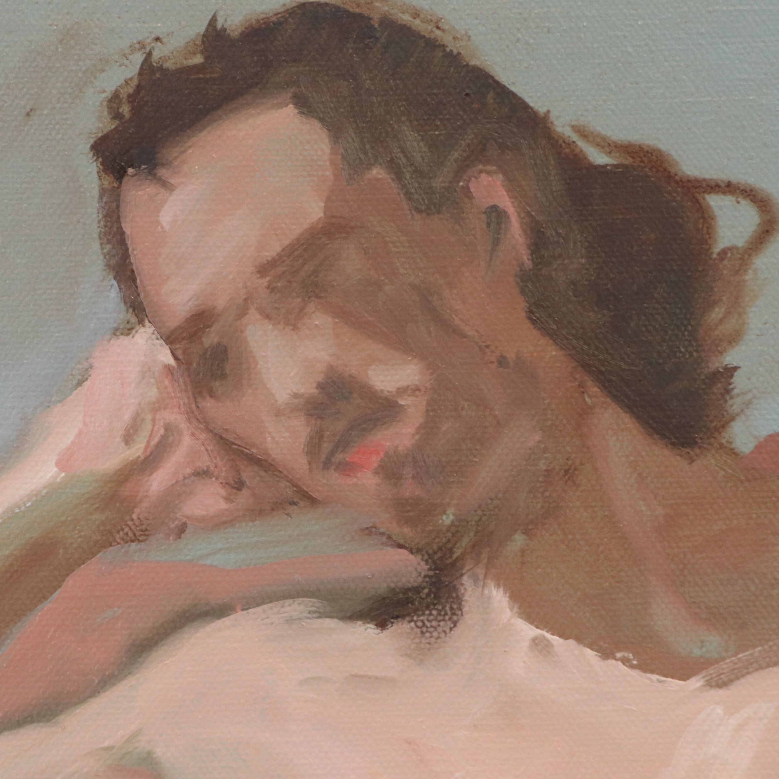 Larry Griggs Oil Painting of Male Nude, 21st Century