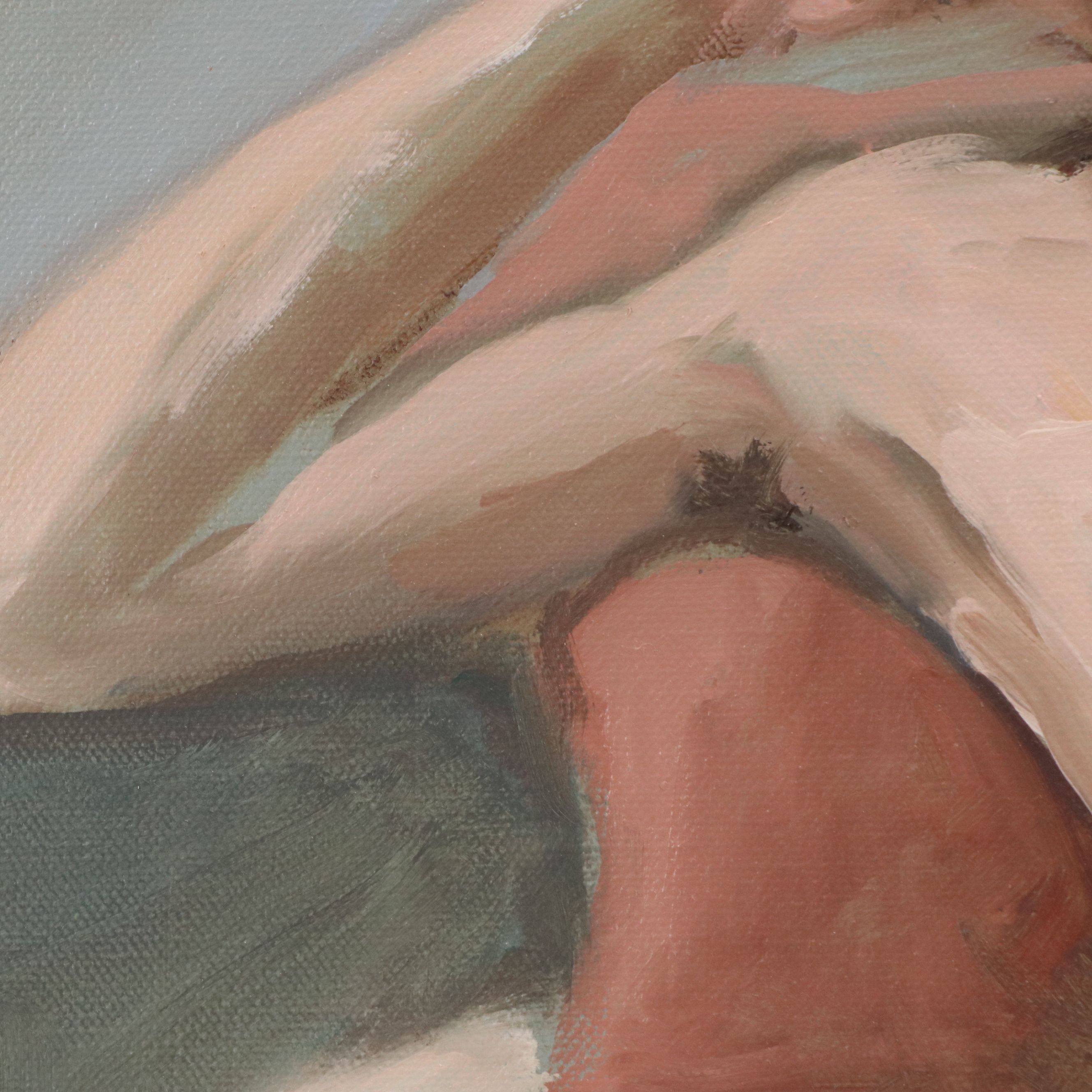 Larry Griggs Oil Painting of Male Nude, 21st Century
