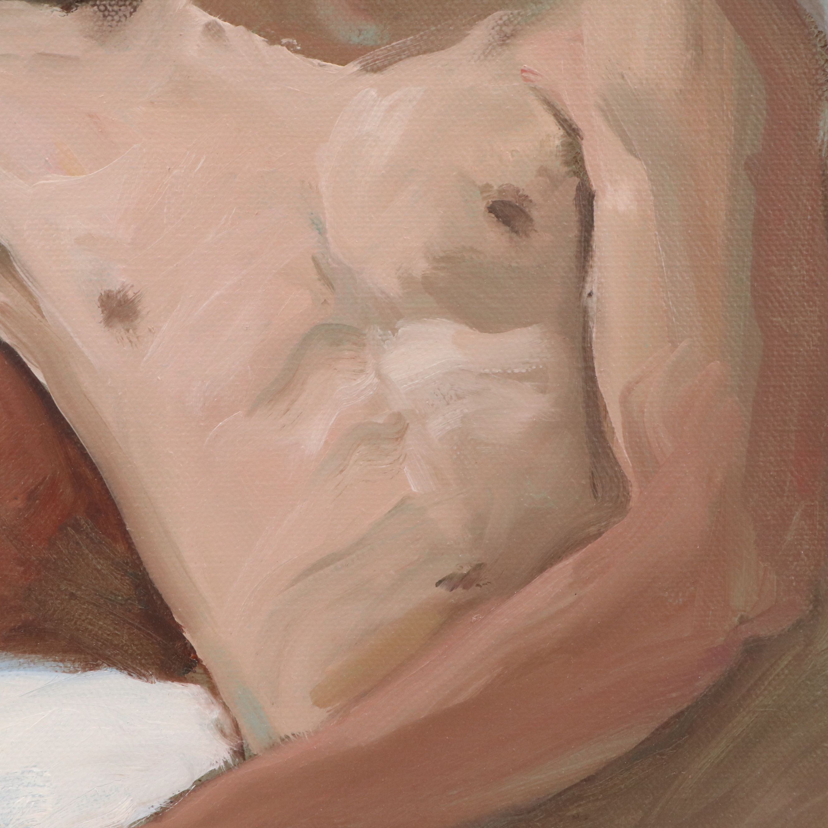 Larry Griggs Oil Painting of Male Nude, 21st Century