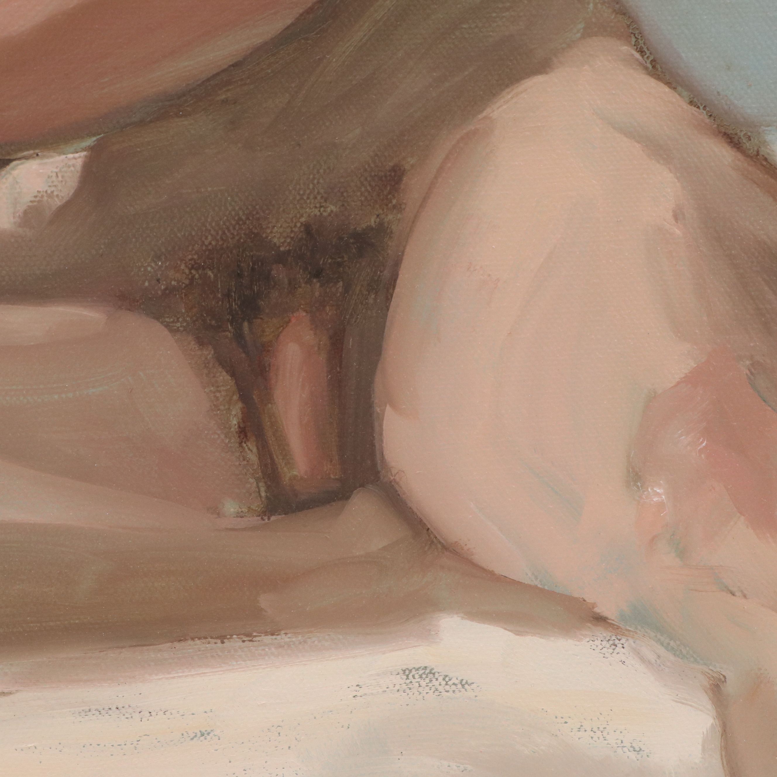 Larry Griggs Oil Painting of Male Nude, 21st Century