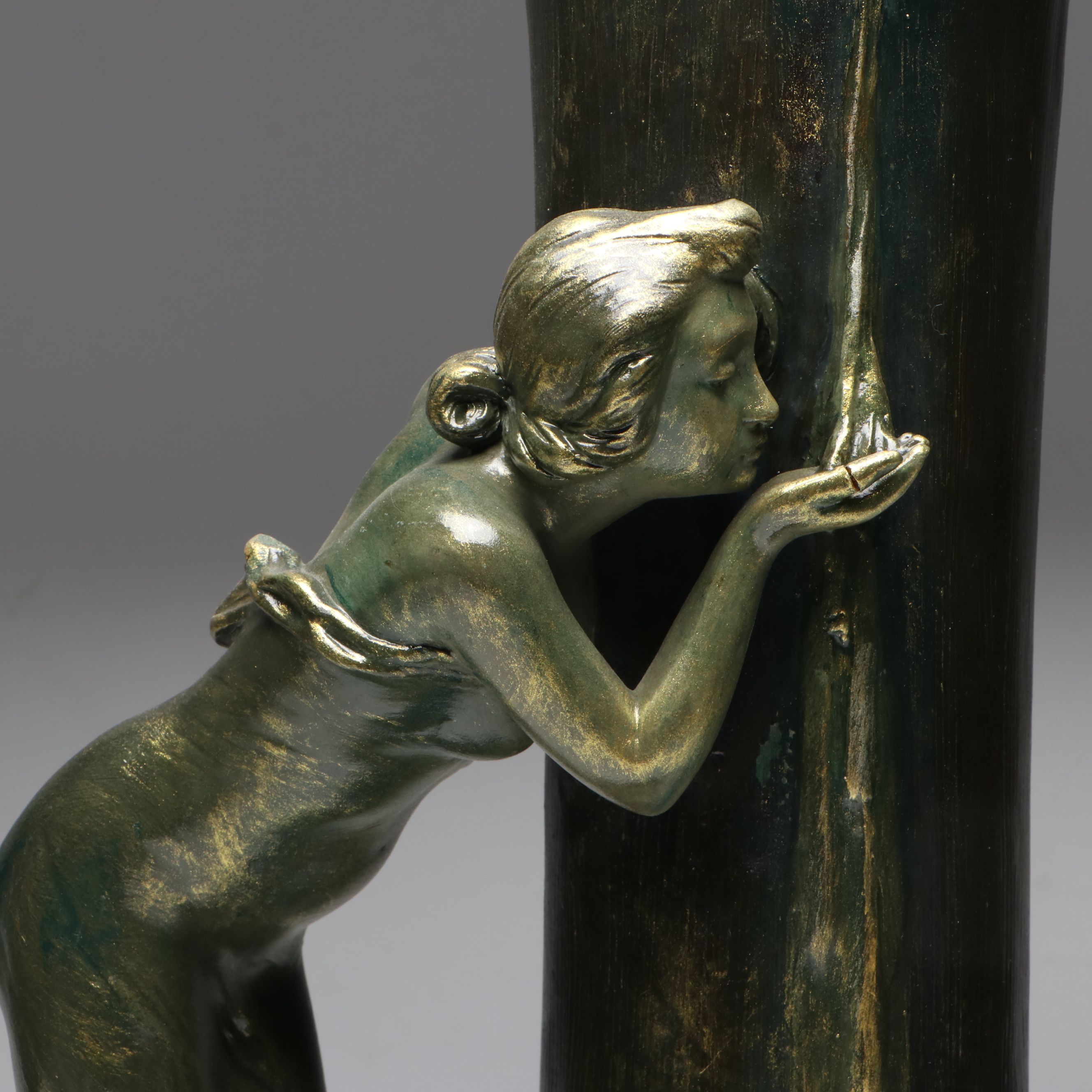 After Aristide de Ranieri Art Nouveau Style Terracotta Vase