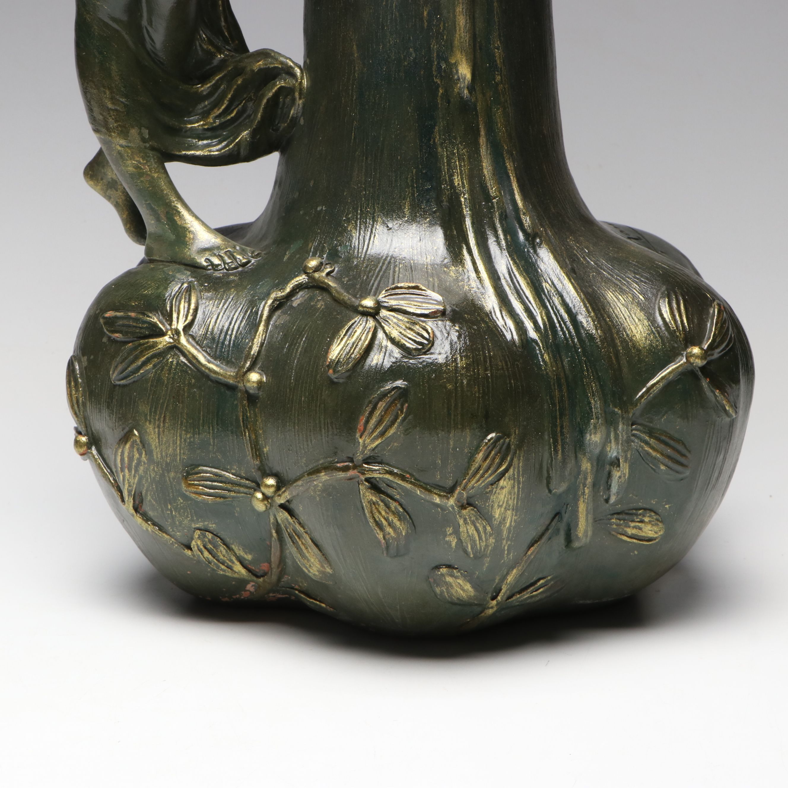 After Aristide de Ranieri Art Nouveau Style Terracotta Vase
