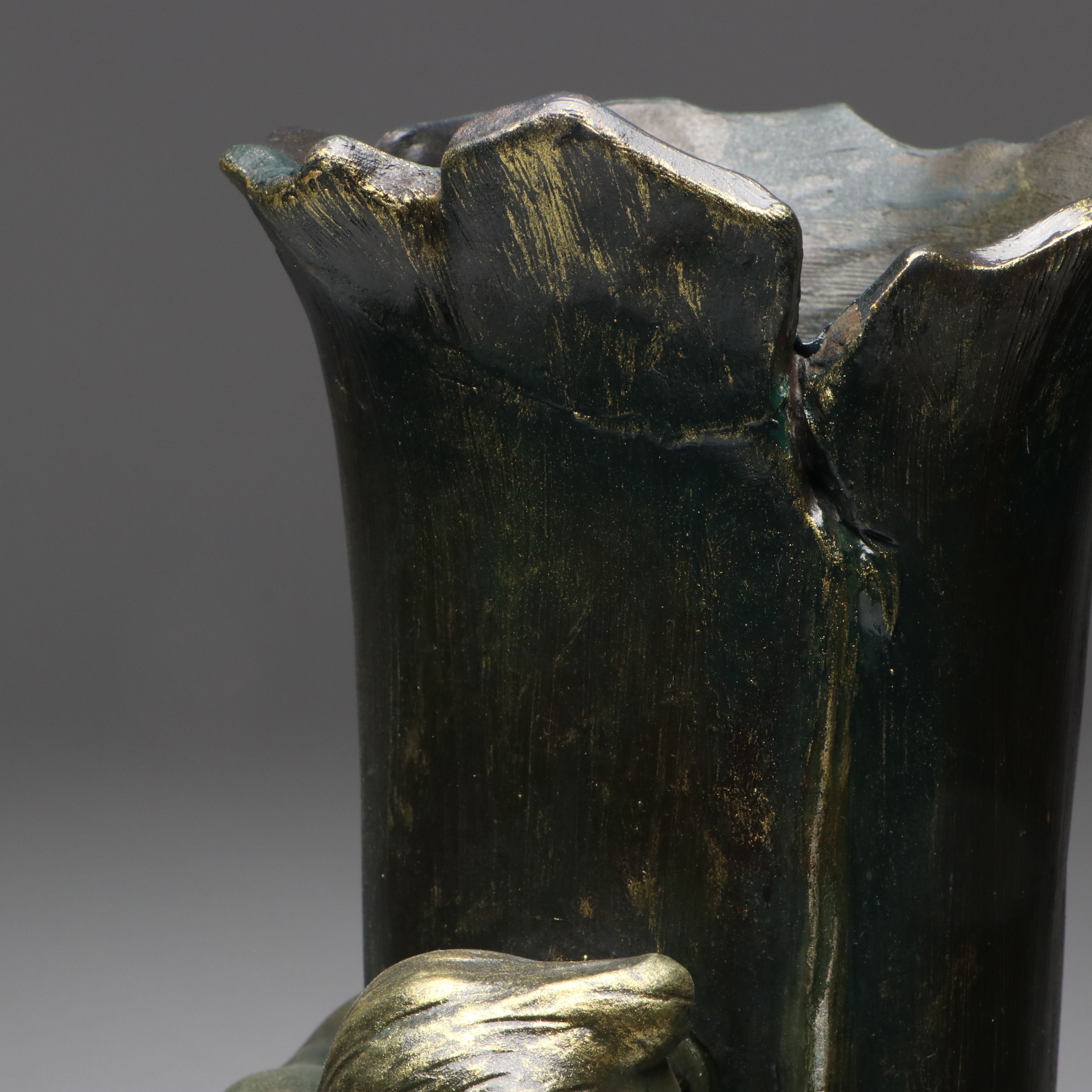 After Aristide de Ranieri Art Nouveau Style Terracotta Vase