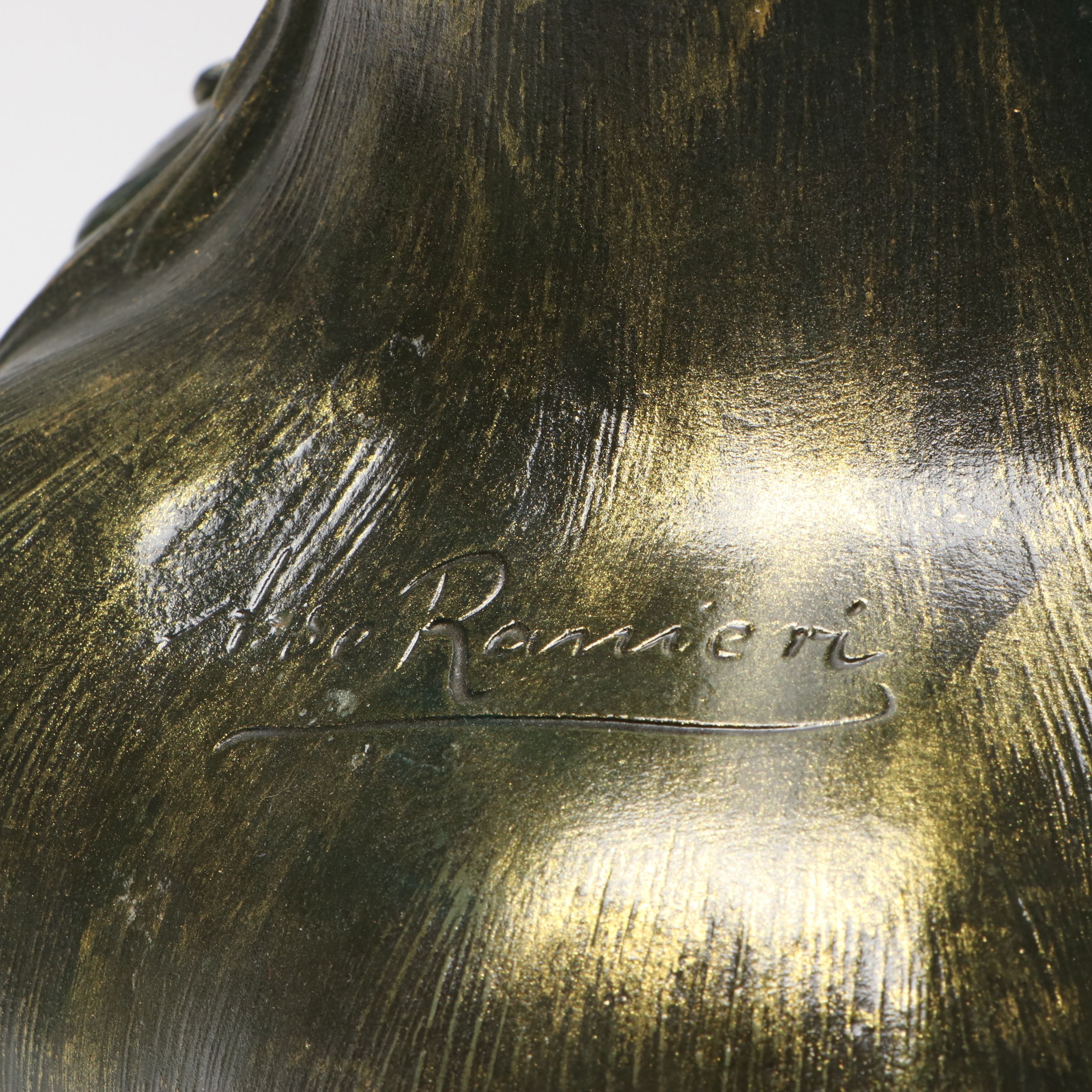 After Aristide de Ranieri Art Nouveau Style Terracotta Vase