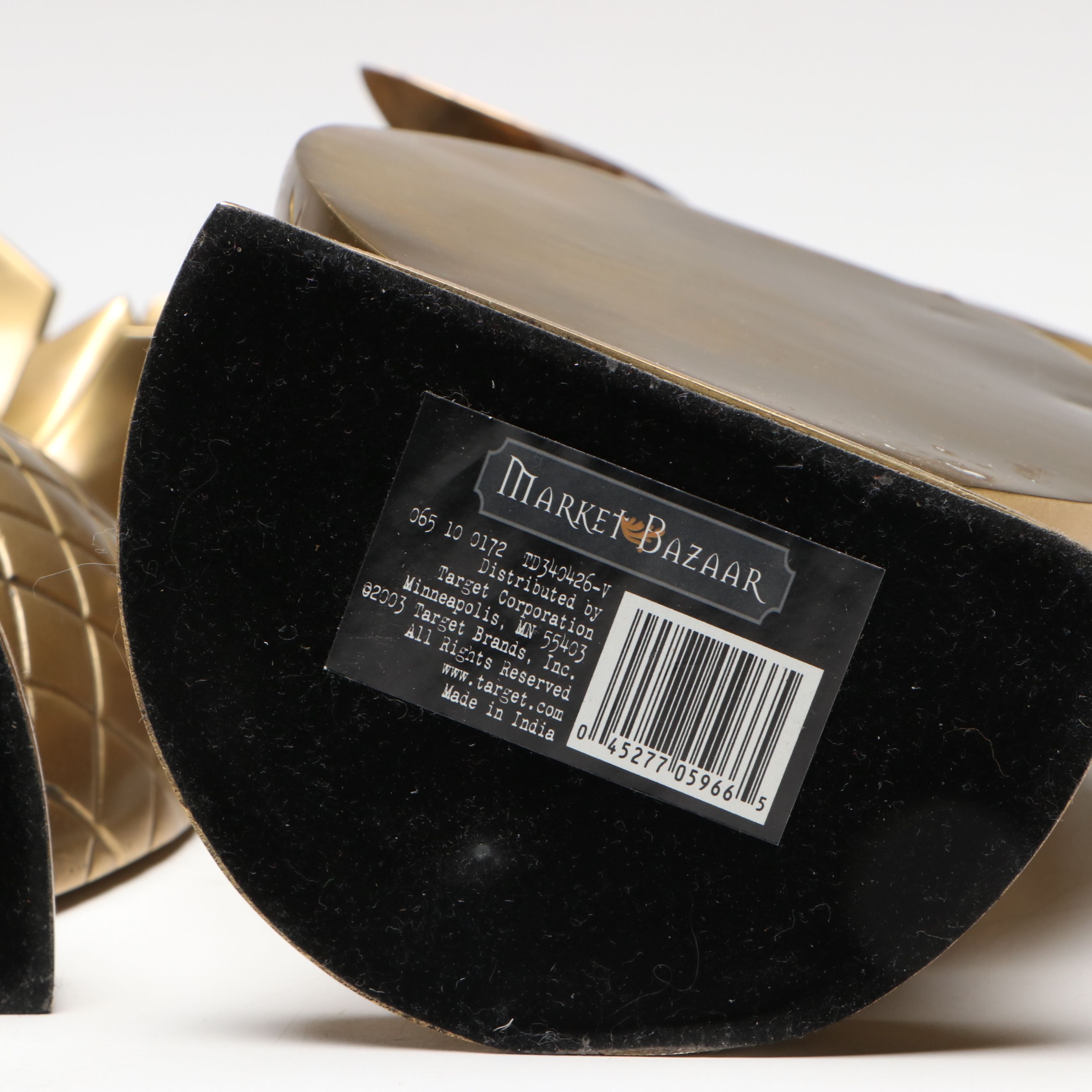 Indian Brass Pineapple Bookends