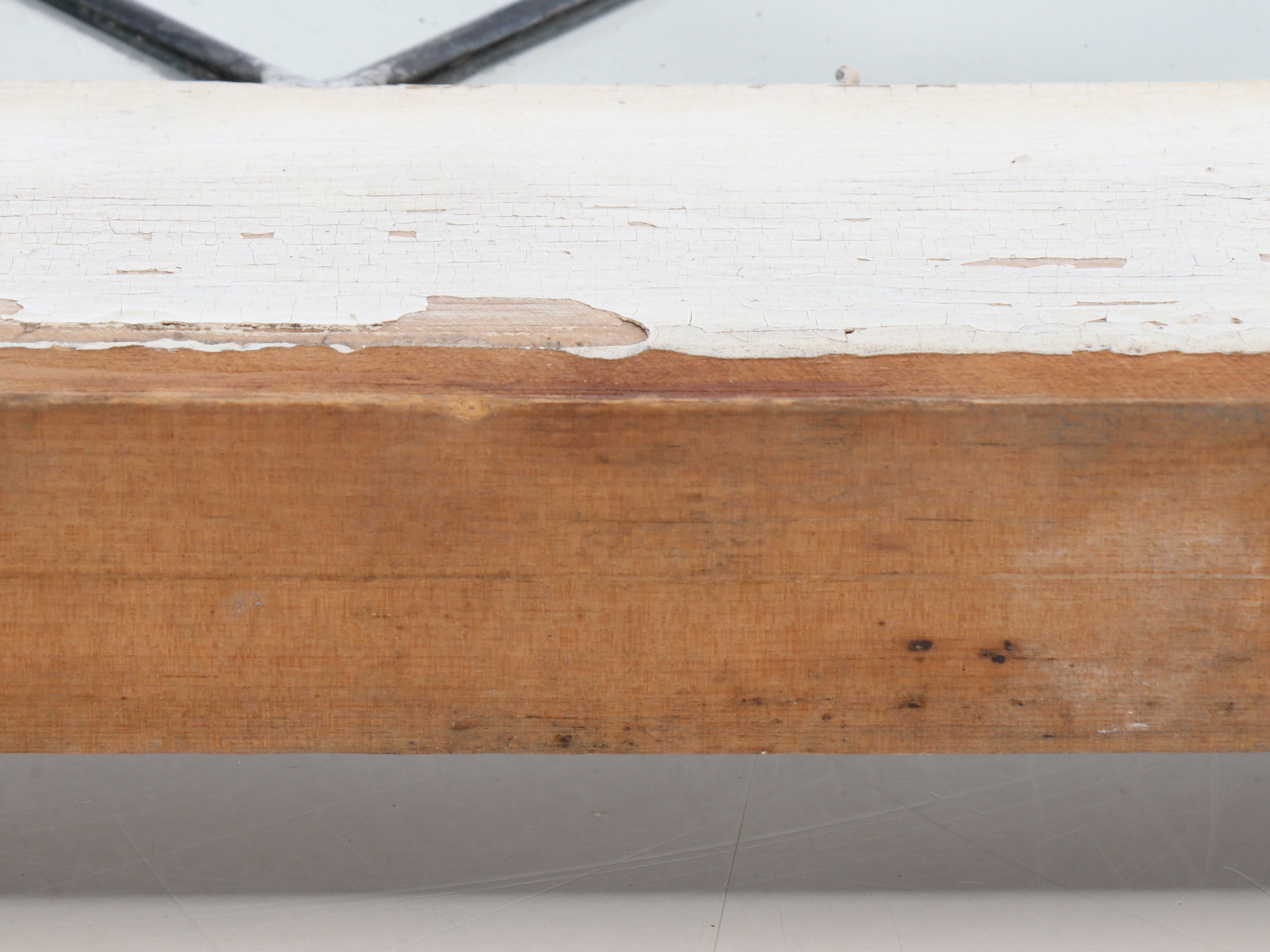 Leaded Glass Window Panel with Painted Wood Frame, Early to Mid-20th C.