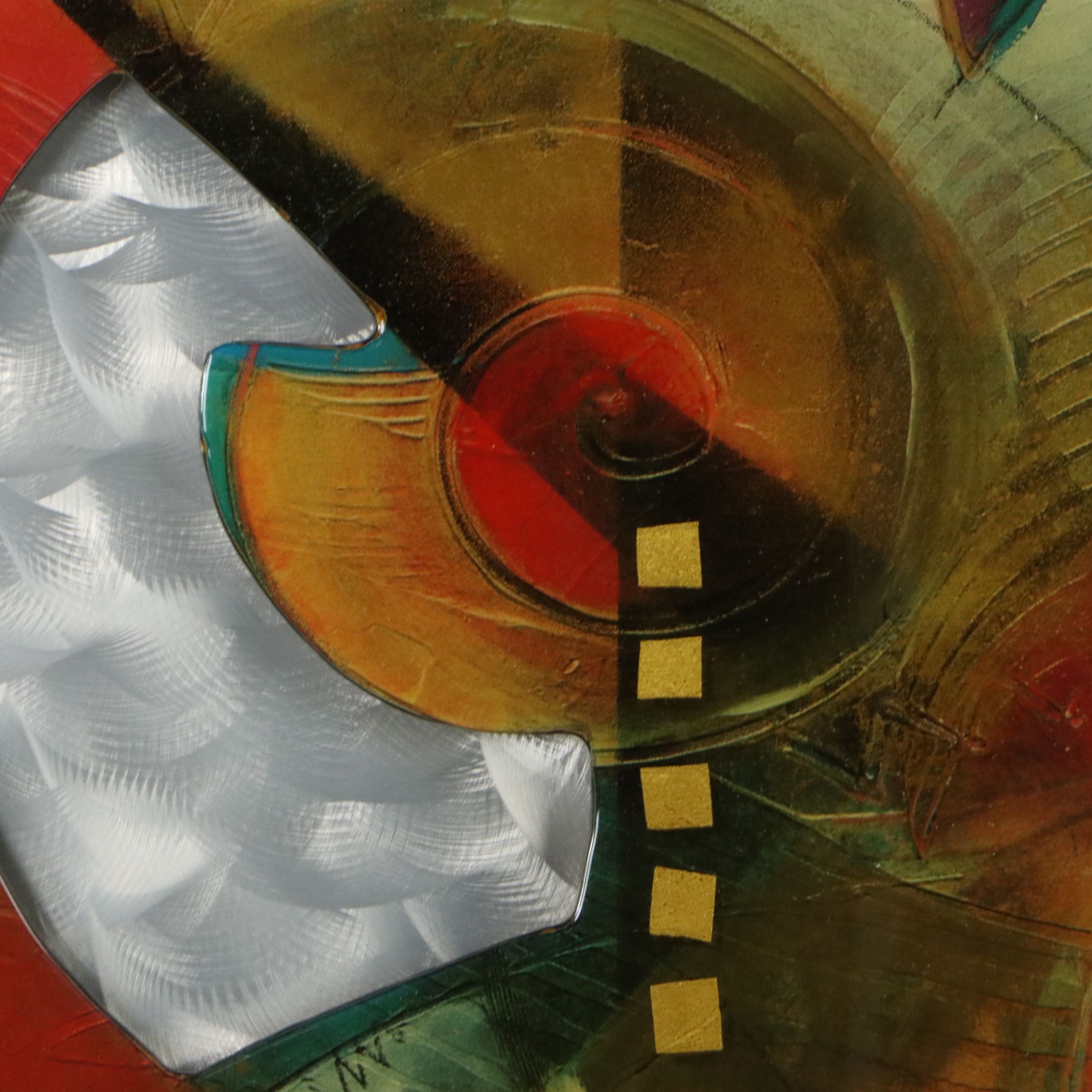 Abstract Offset Lithograph with Gold Leaf After Eric Waugh, 21st Century