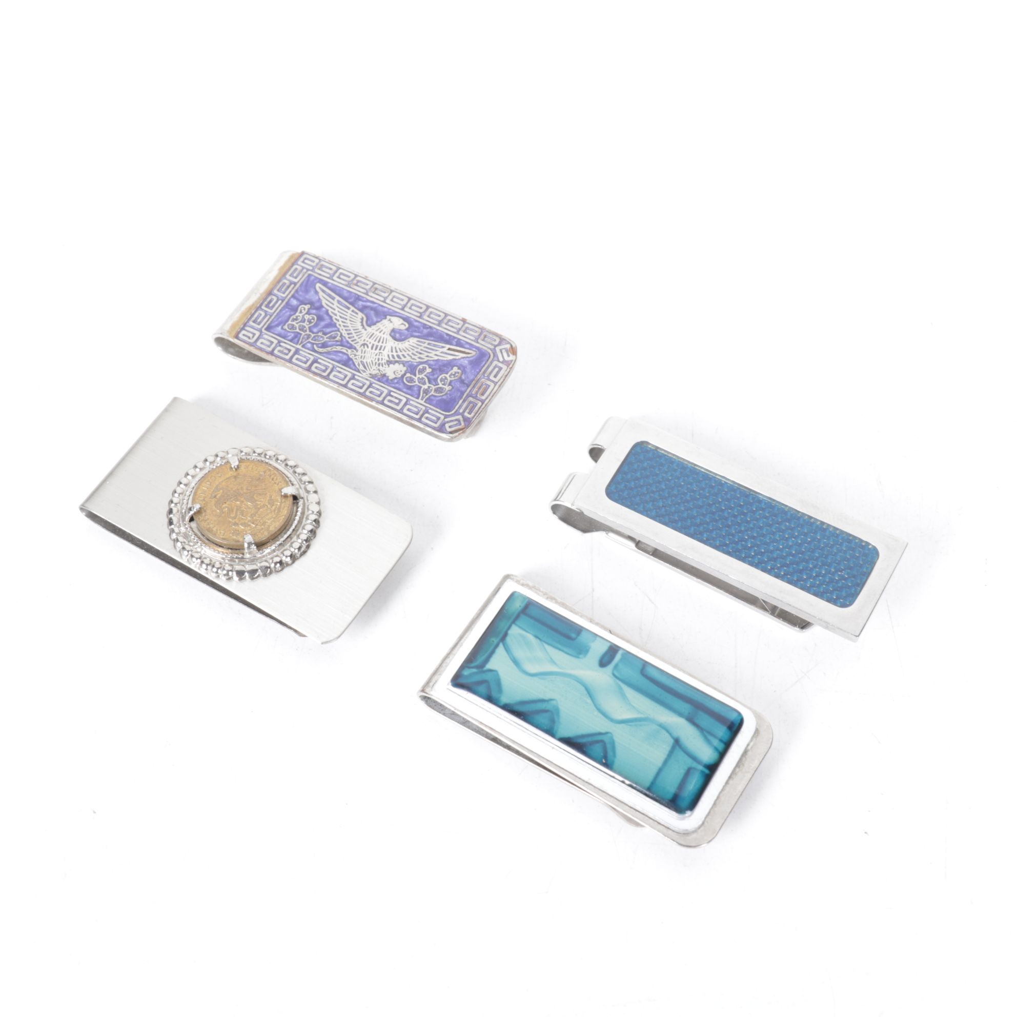 Money Clip Collection Featuring Mexican Peso, Enameled Eagle and More