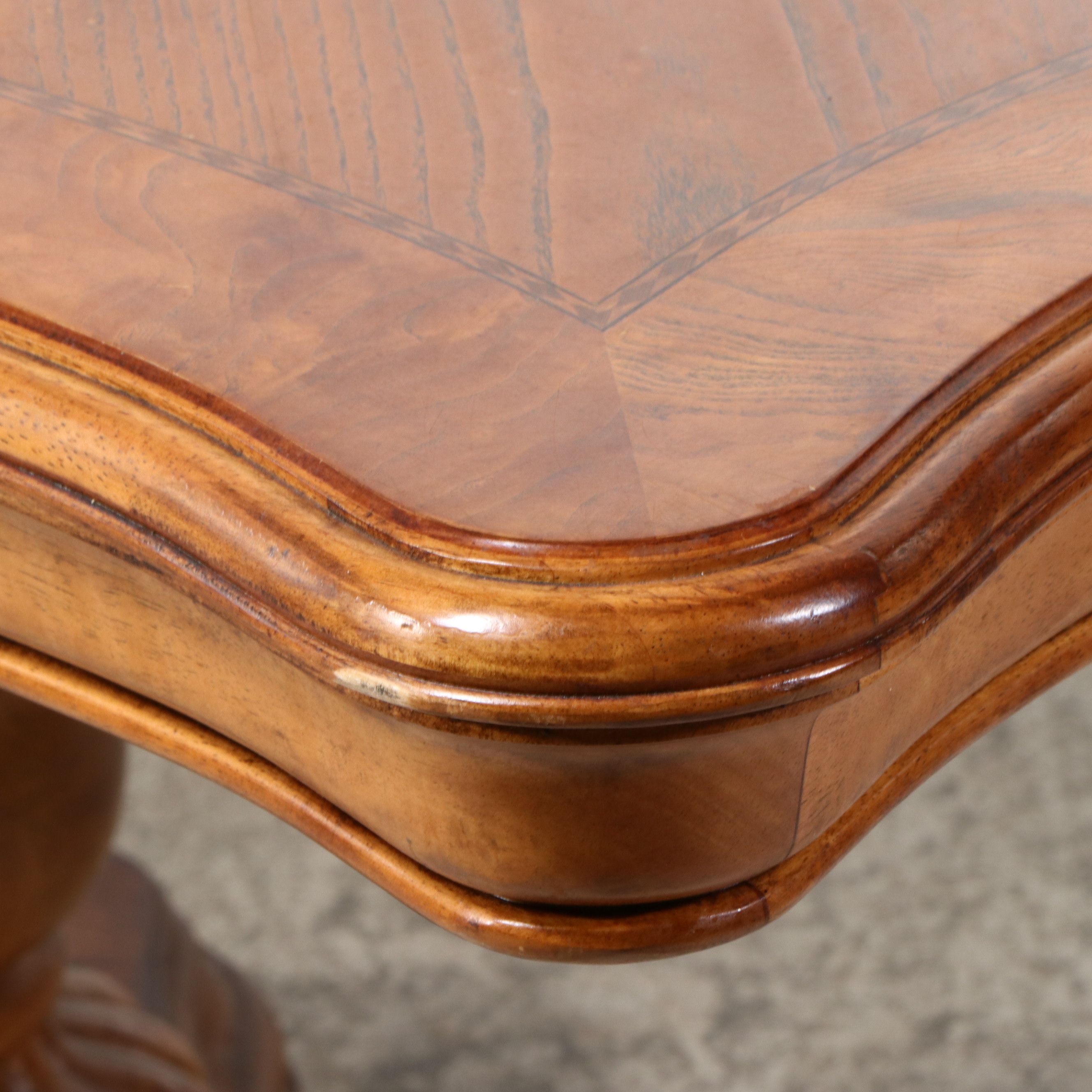 Neoclassical Style Inlaid Pedestal Dining Suite, Late 20th Century