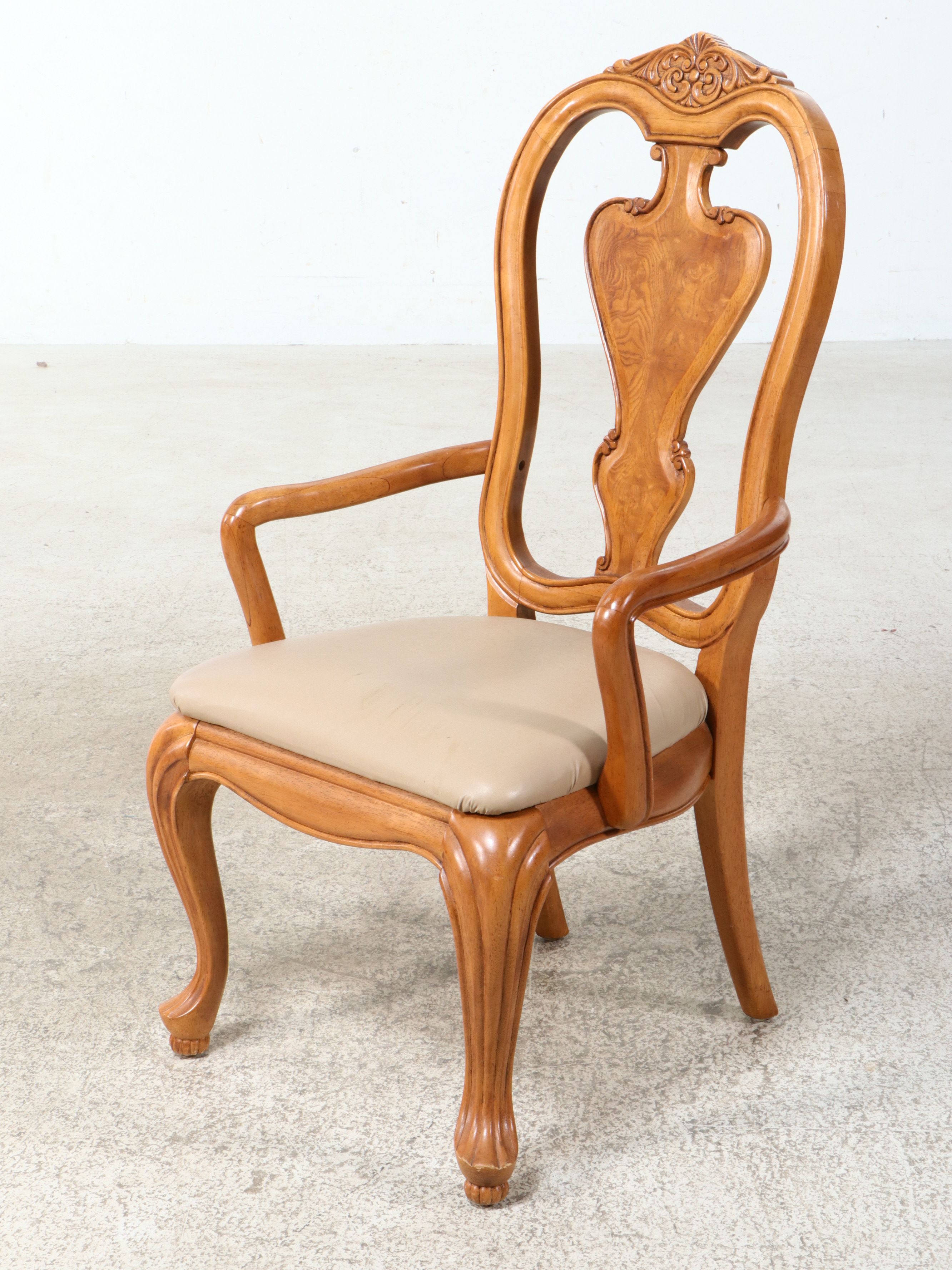 Neoclassical Style Inlaid Pedestal Dining Suite, Late 20th Century
