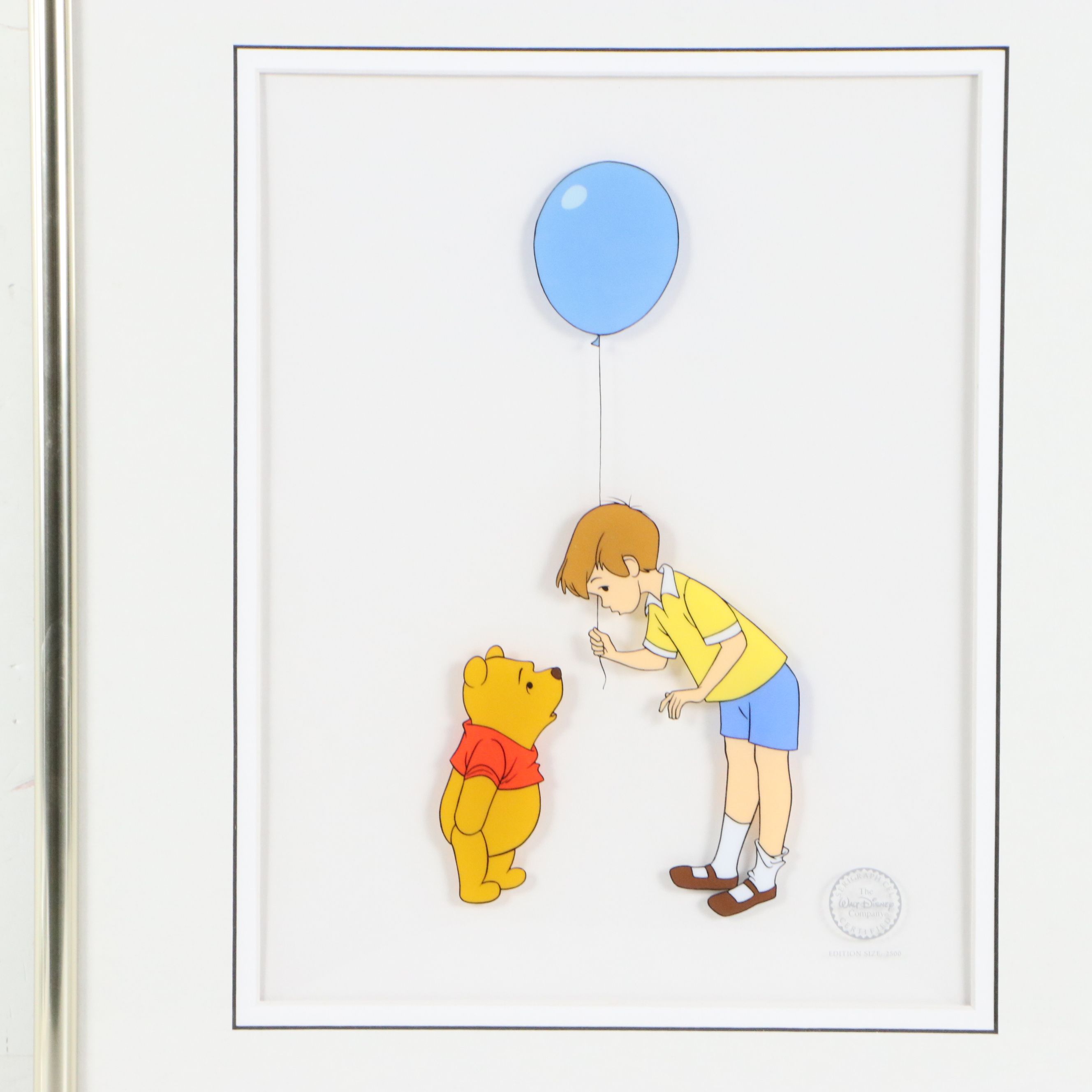 Walt Disney Serigraph Cel of Christopher Robin Talking to Winnie the Pooh, 1993
