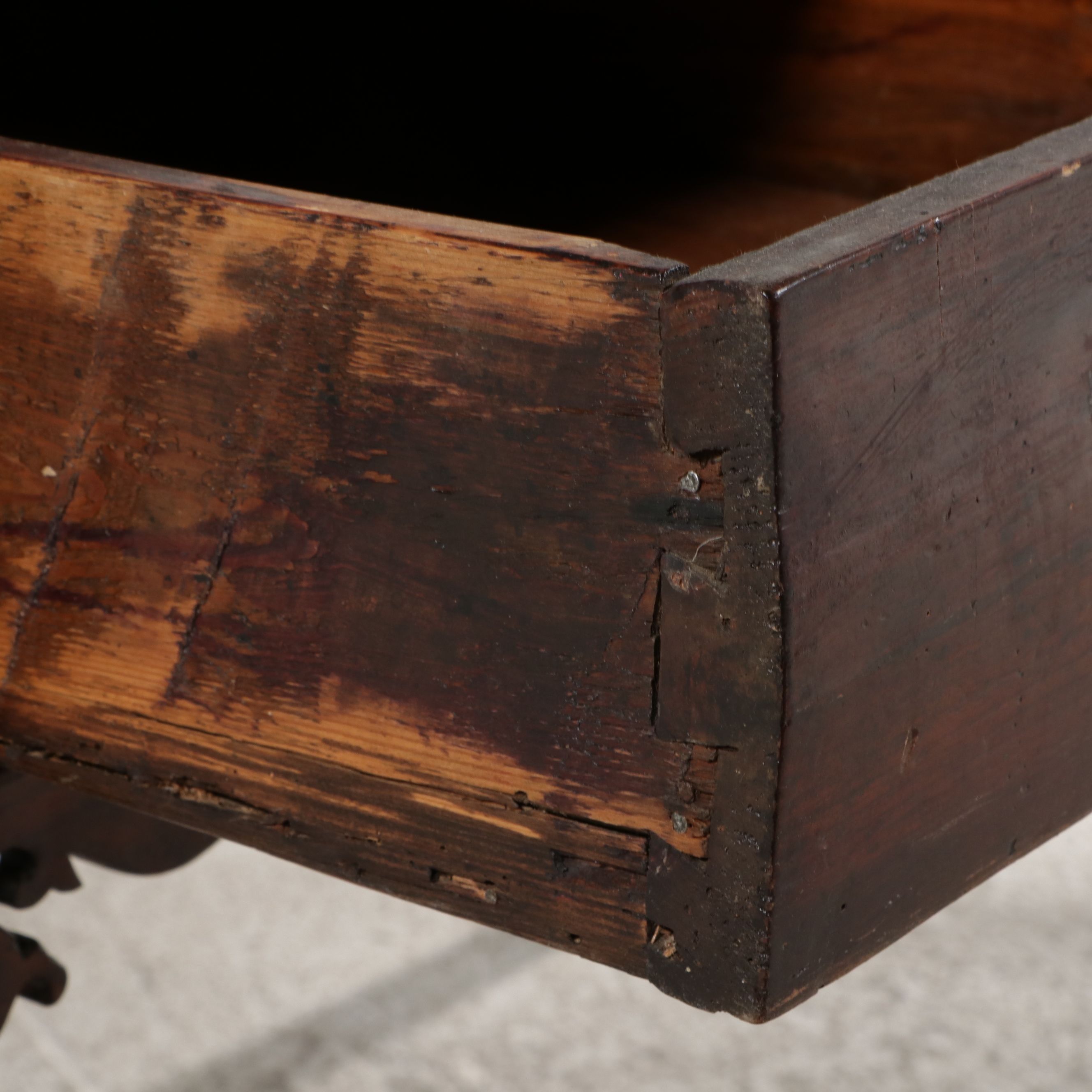 Chinese Elm Three-Drawer Altar Desk, Mid to Late 19th Century