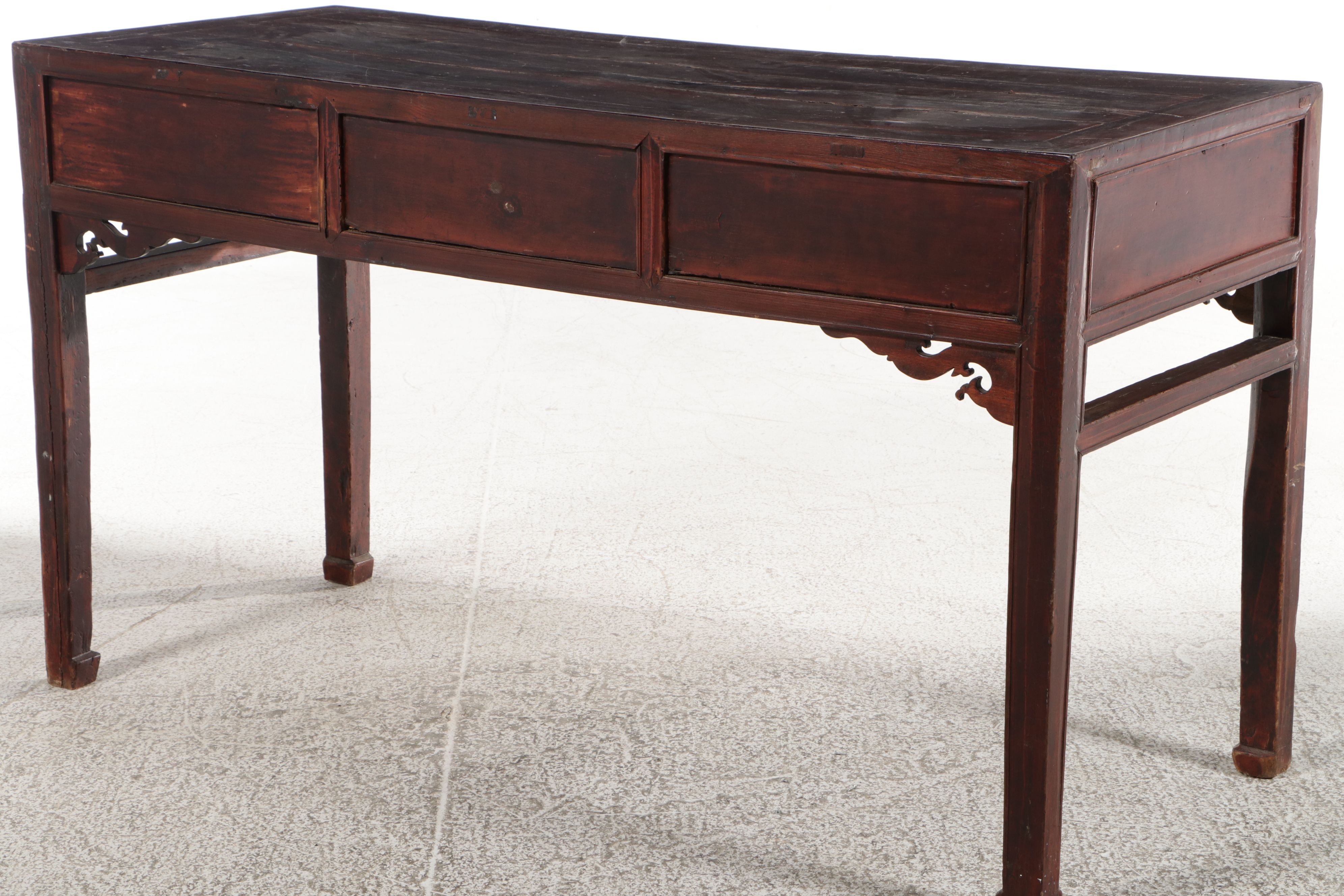 Chinese Elm Three-Drawer Altar Desk, Mid to Late 19th Century