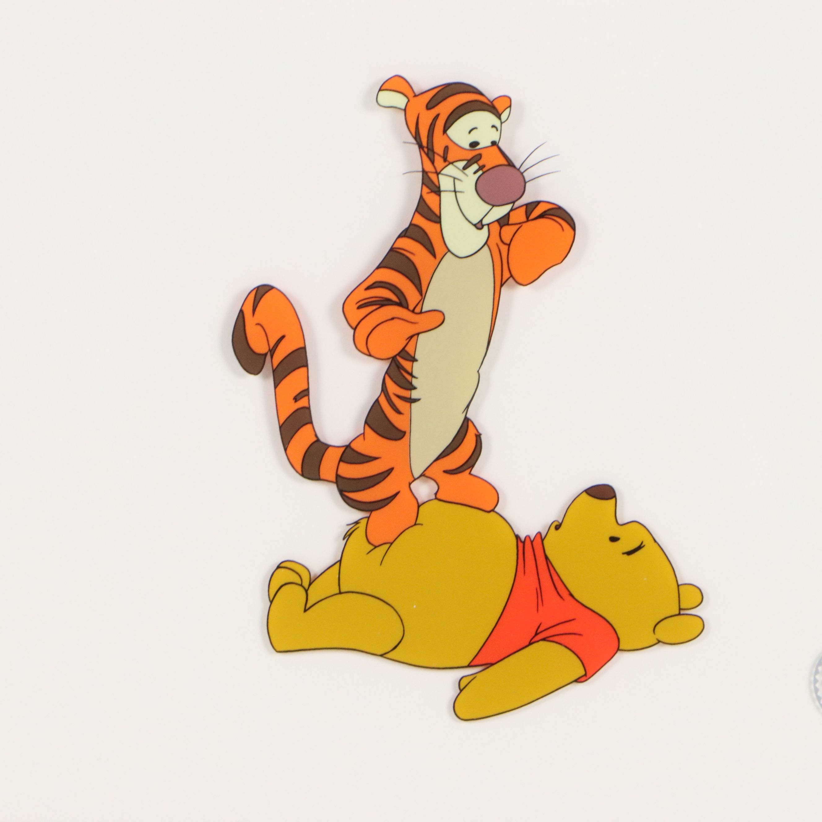 Walt Disney Serigraph Cel of Tigger Tackling Winnie the Pooh, 1990