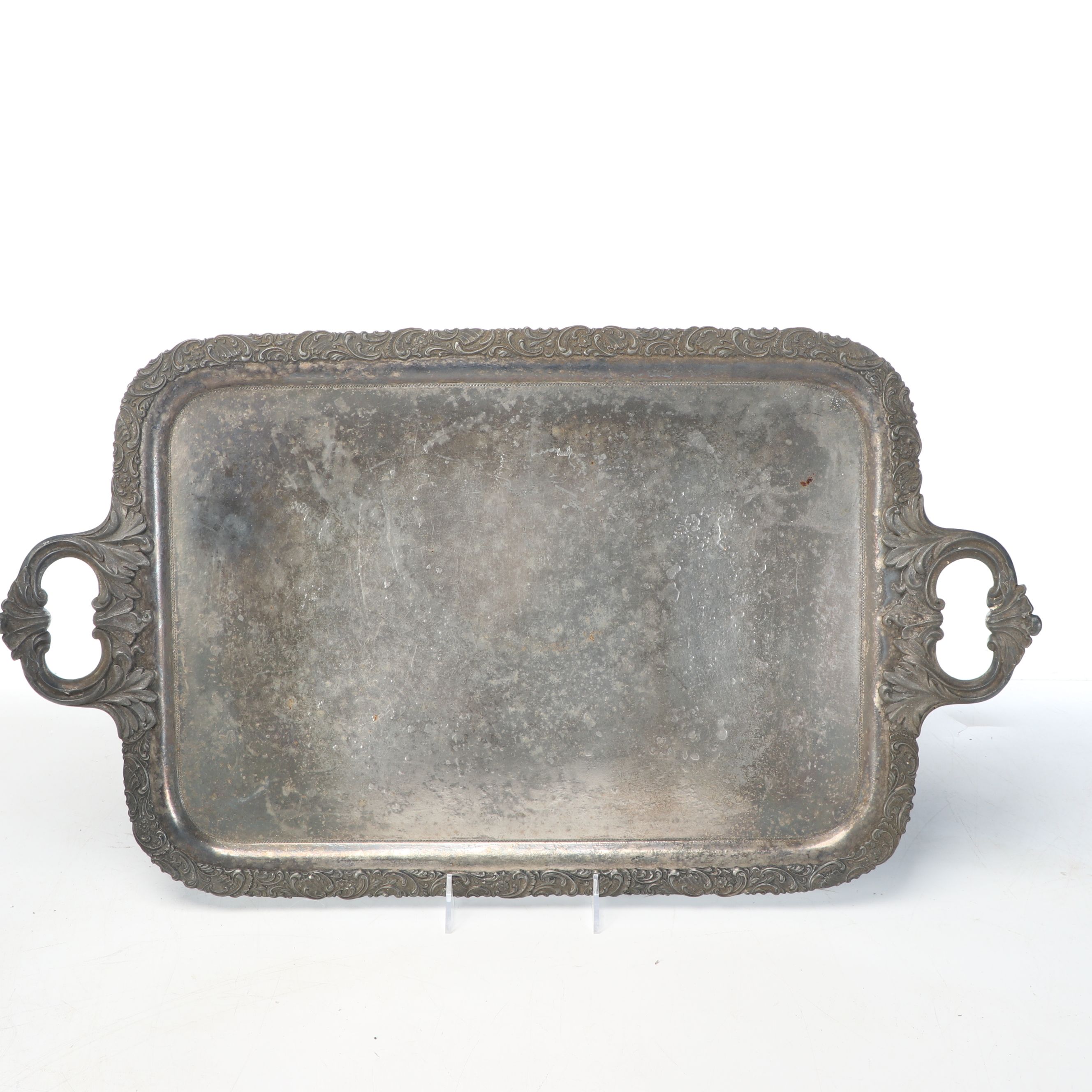 Meridian Victorian Style Silver Plate Tray with Aluminium and Other Serveware