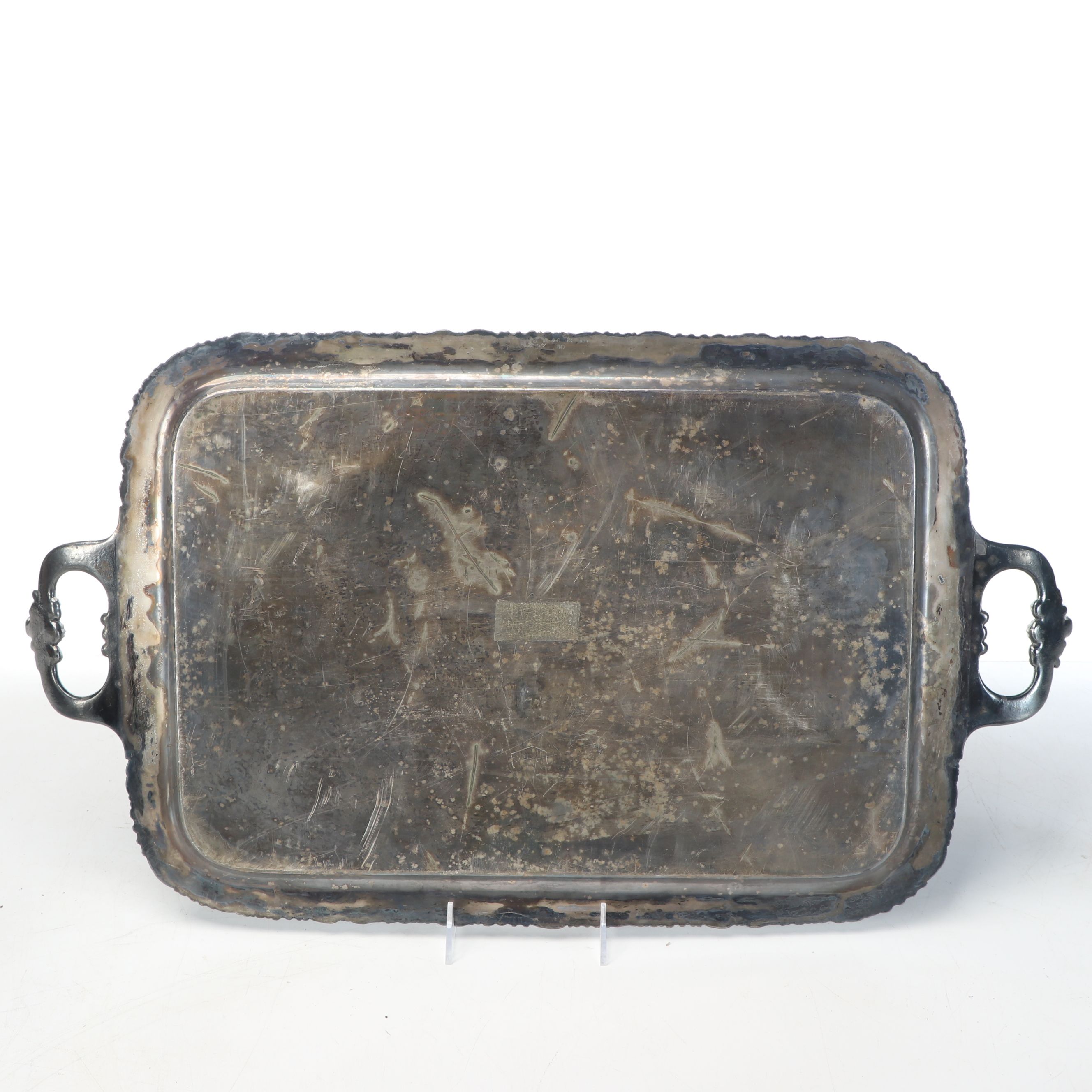 Meridian Victorian Style Silver Plate Tray with Aluminium and Other Serveware