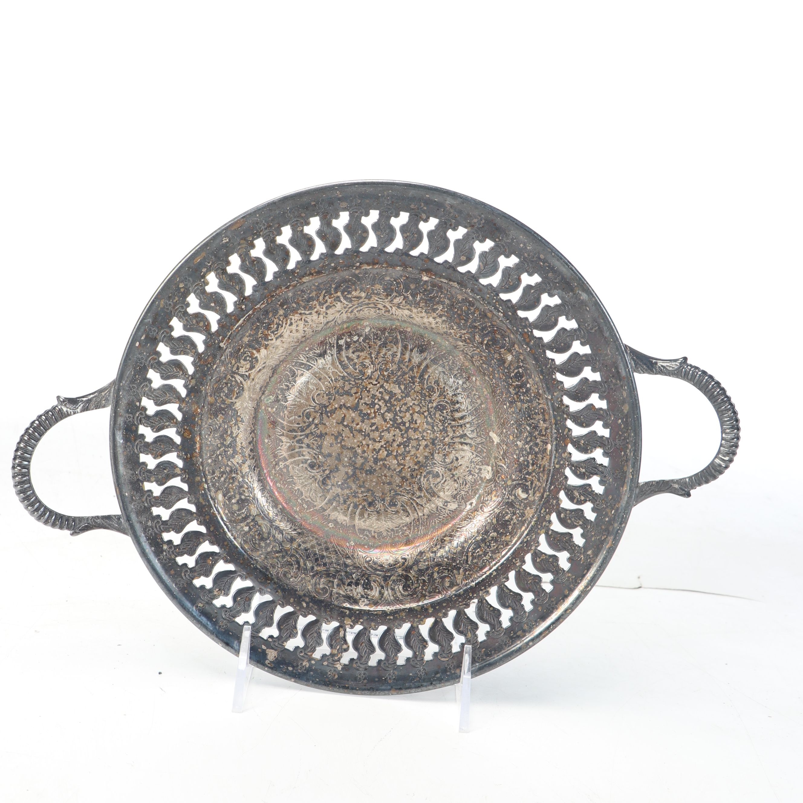 Meridian Victorian Style Silver Plate Tray with Aluminium and Other Serveware