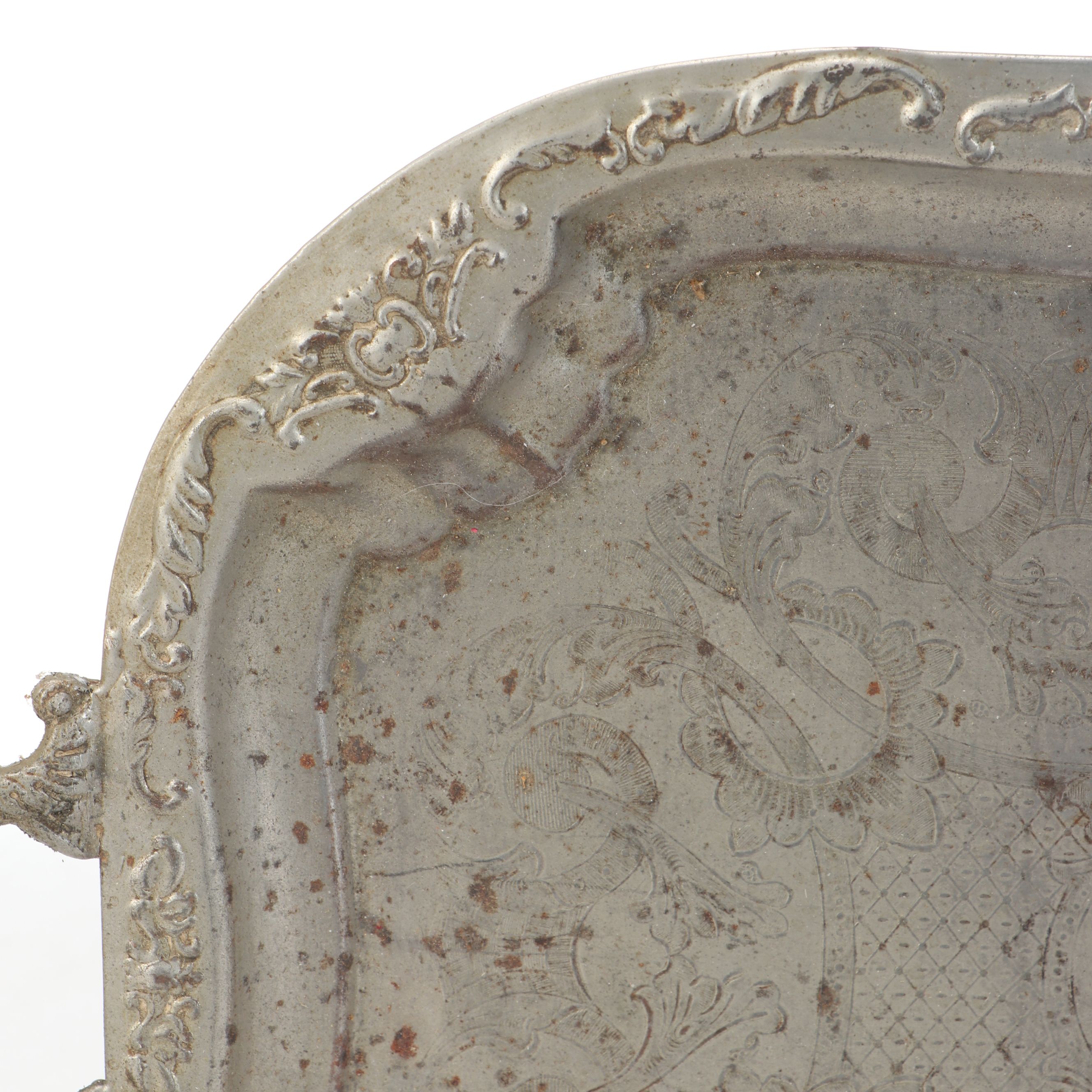 Meridian Victorian Style Silver Plate Tray with Aluminium and Other Serveware