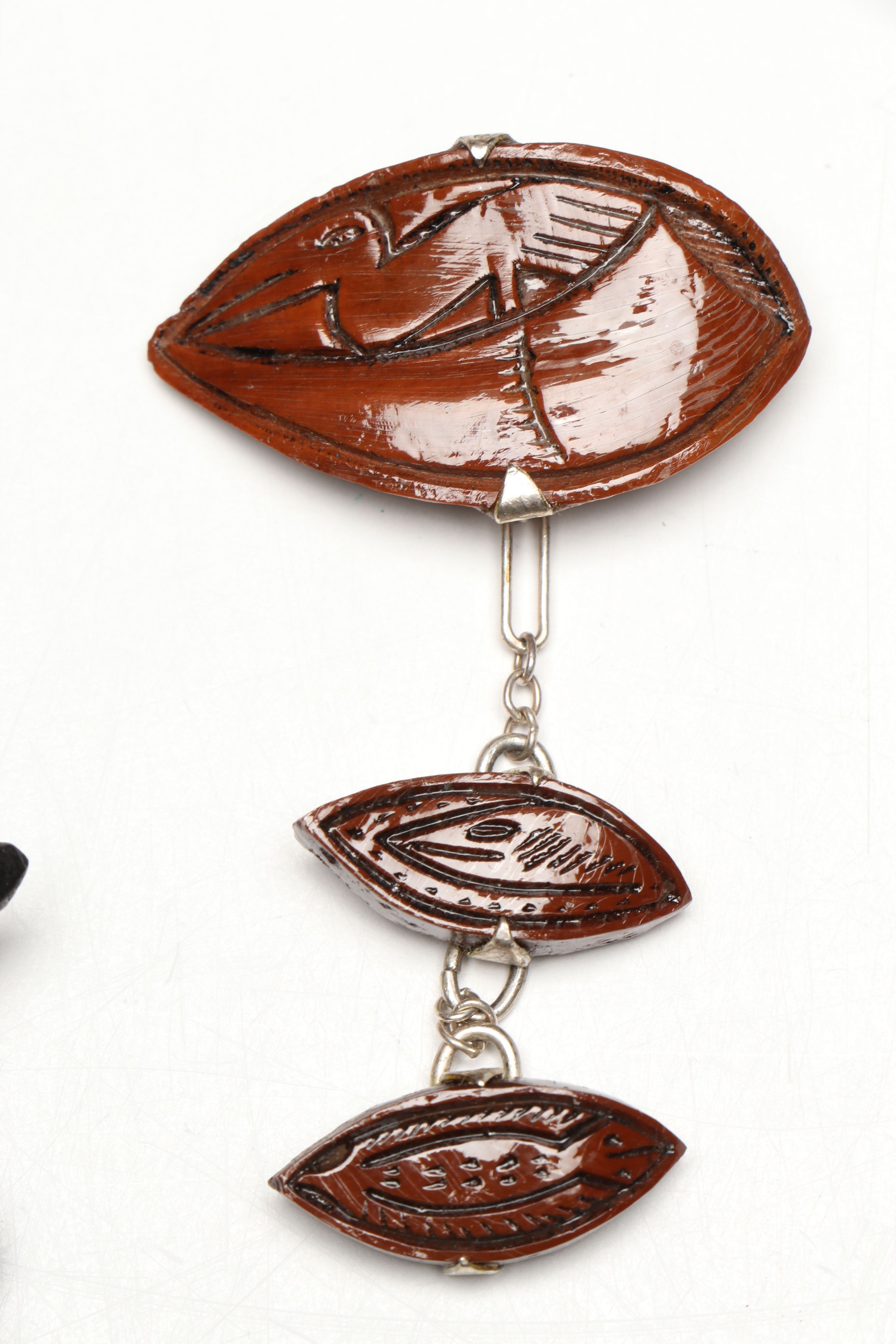 Ghanaian Wood Pitcher and More Calabash Gourd Vessels, Jewelry