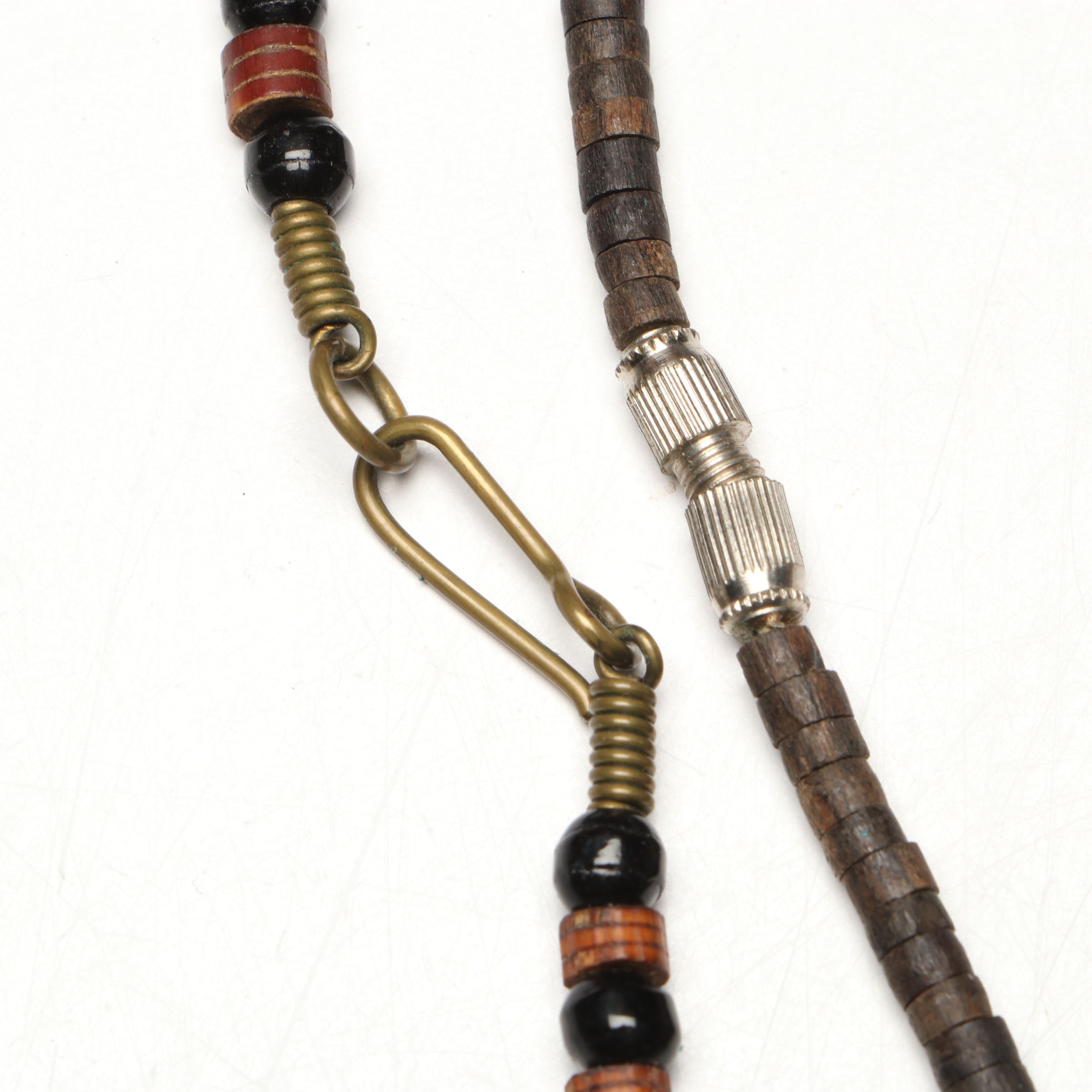 Ghanaian Wood Pitcher and More Calabash Gourd Vessels, Jewelry