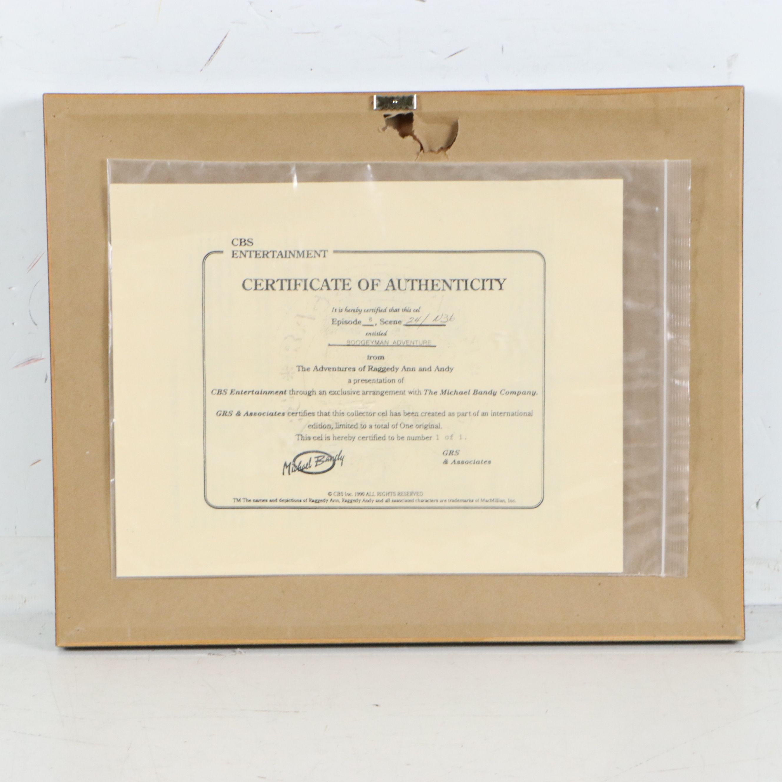 Animation Cel from "The Adventures of Raggedy Ann and Andy: Bogeyman Adventure"