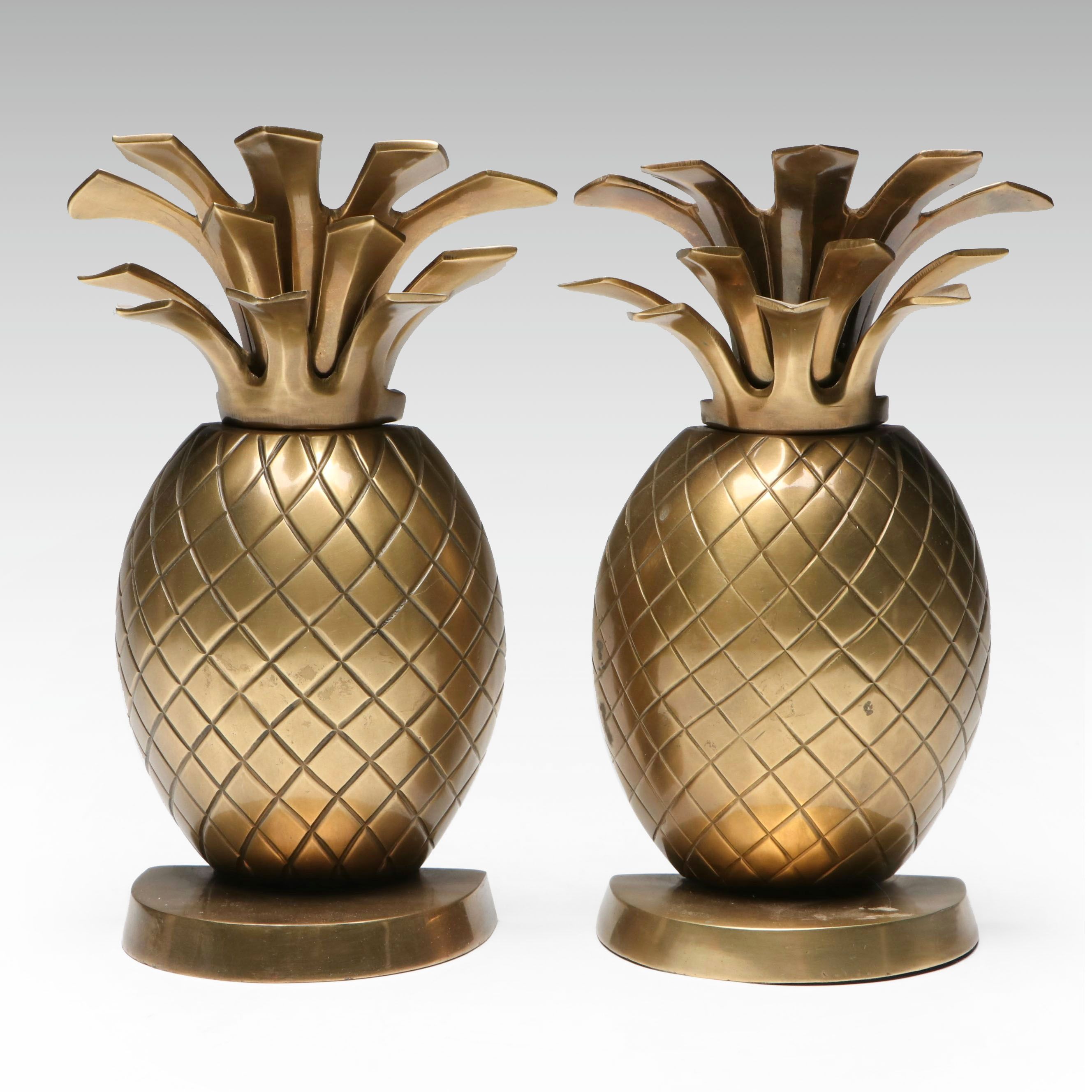 Indian Brass Pineapple Bookends