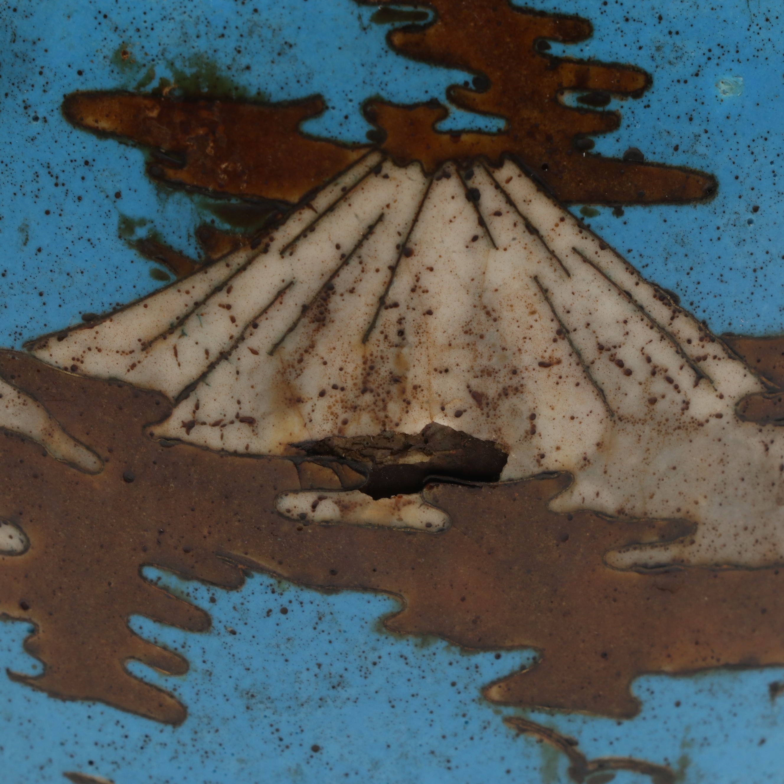 Japanese Antique Bird and Mountain Motif Cloisonné Vases