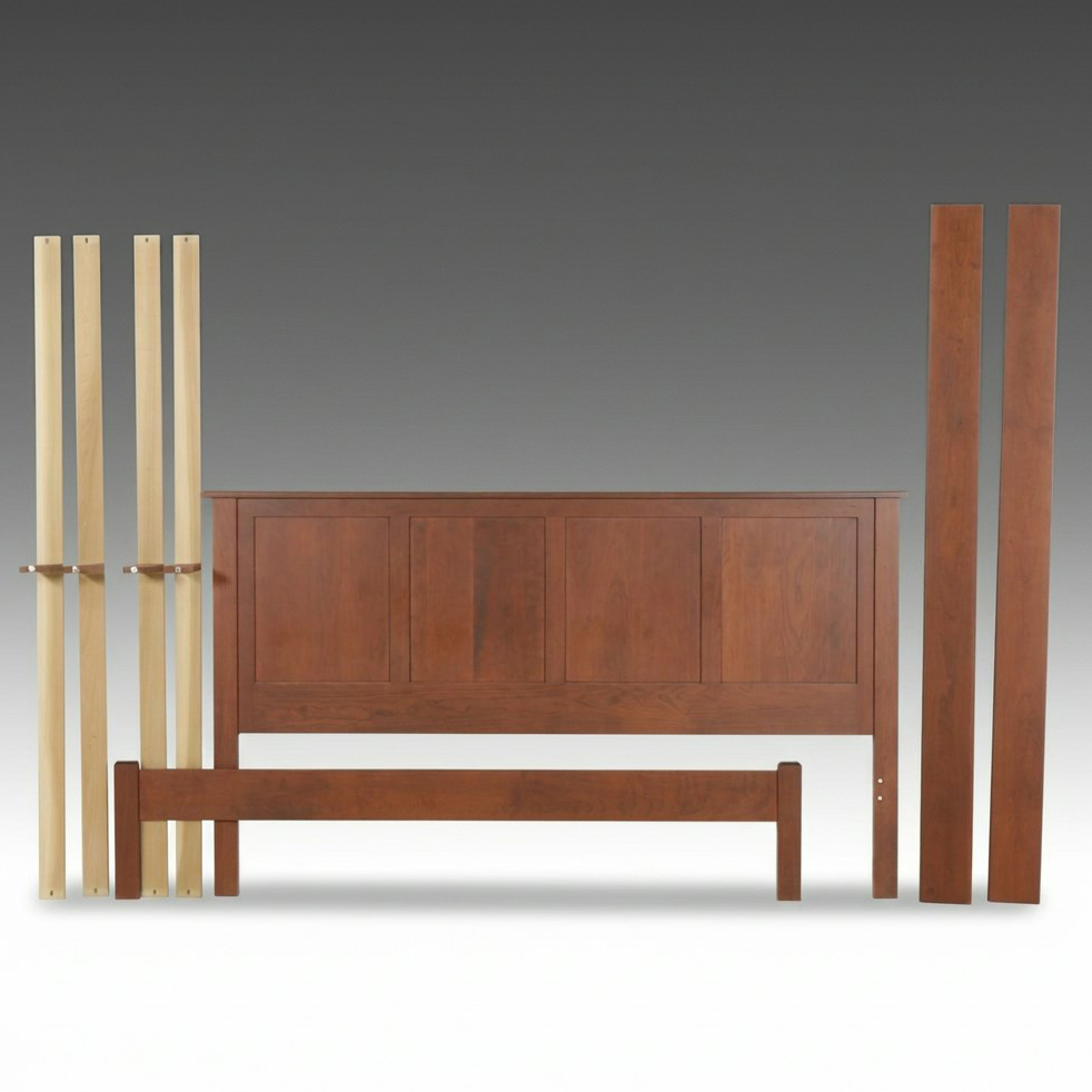 Craftsman Style Cherry King-Size Bed Frame