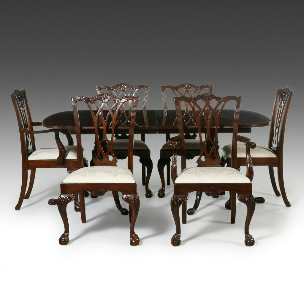 Drexel Heritage "Heirloom" Chippendale Style Dining Suite, Late 20th Century