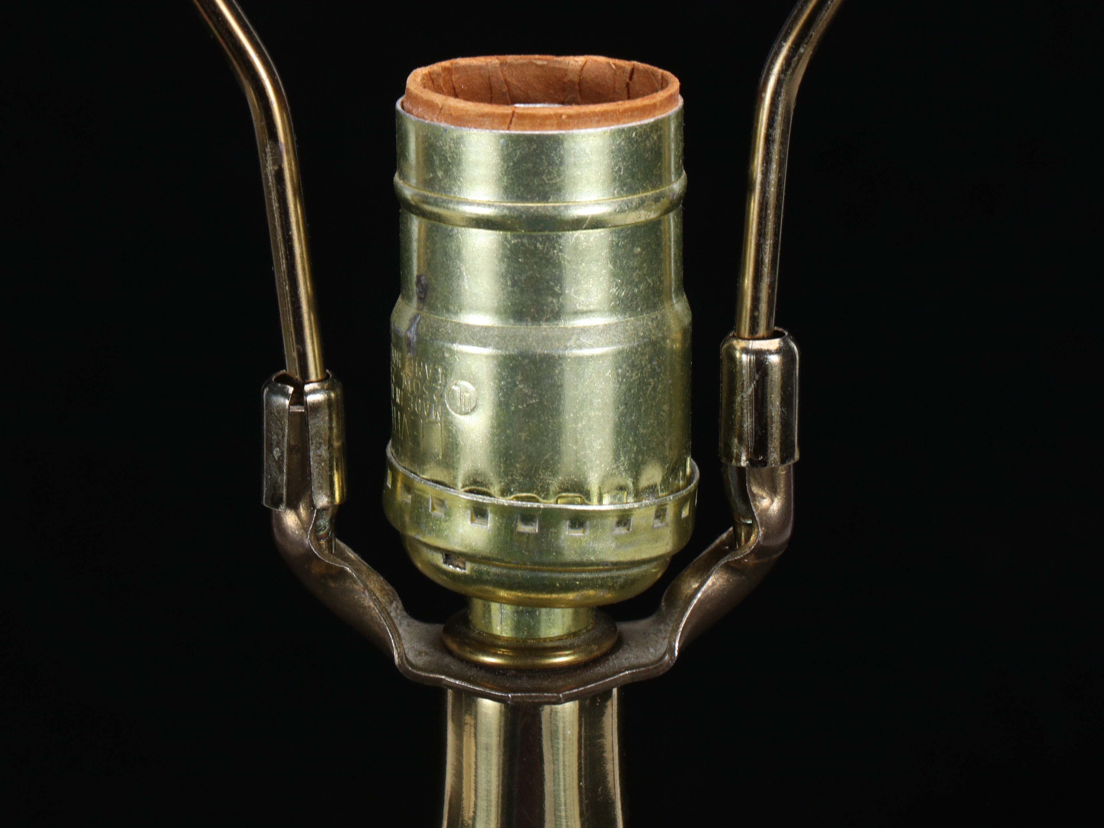 Crystal and Brass Finish Pillar Table Lamp with Pleated Bell Shade