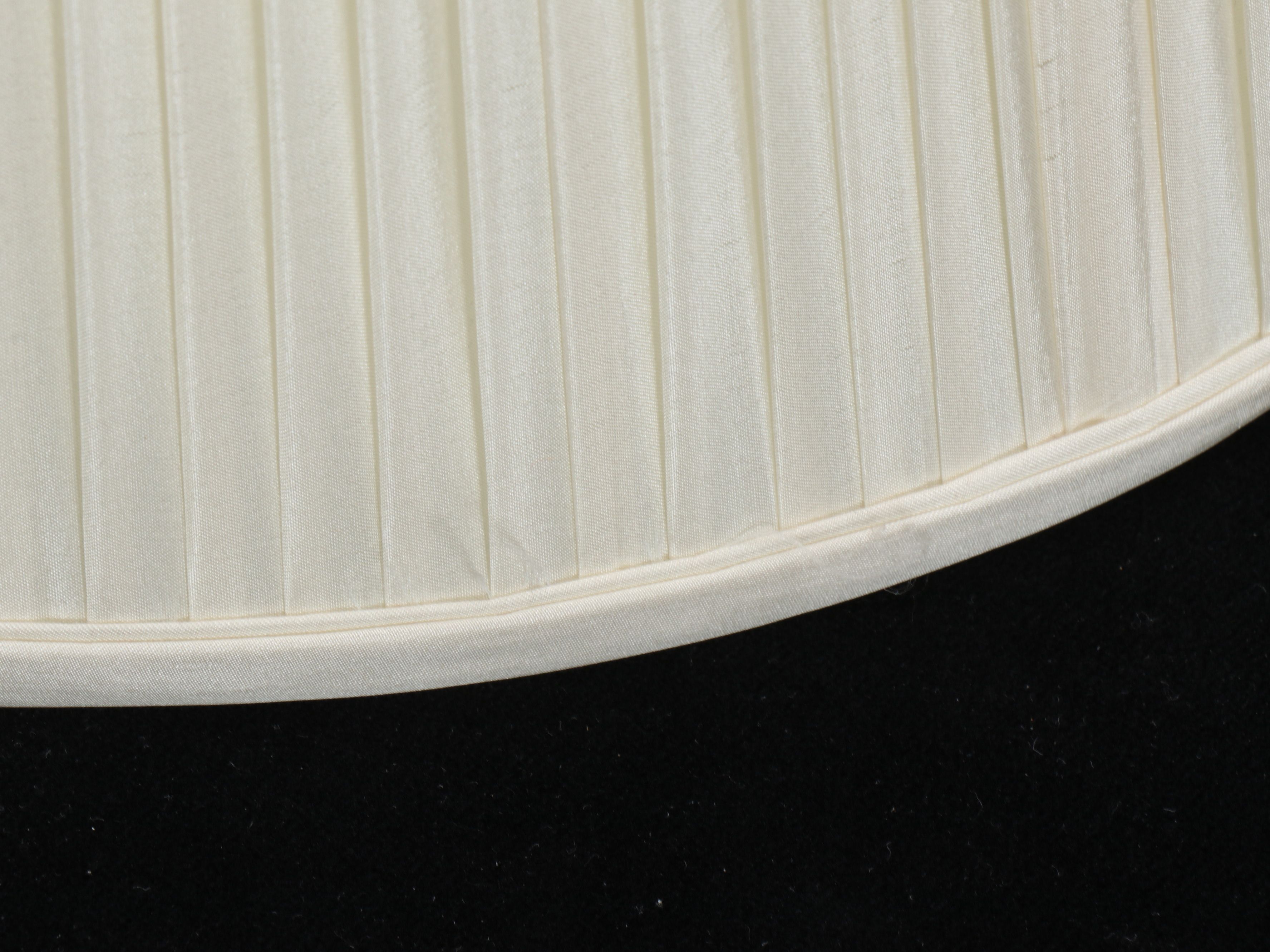 Crystal and Brass Finish Pillar Table Lamp with Pleated Bell Shade