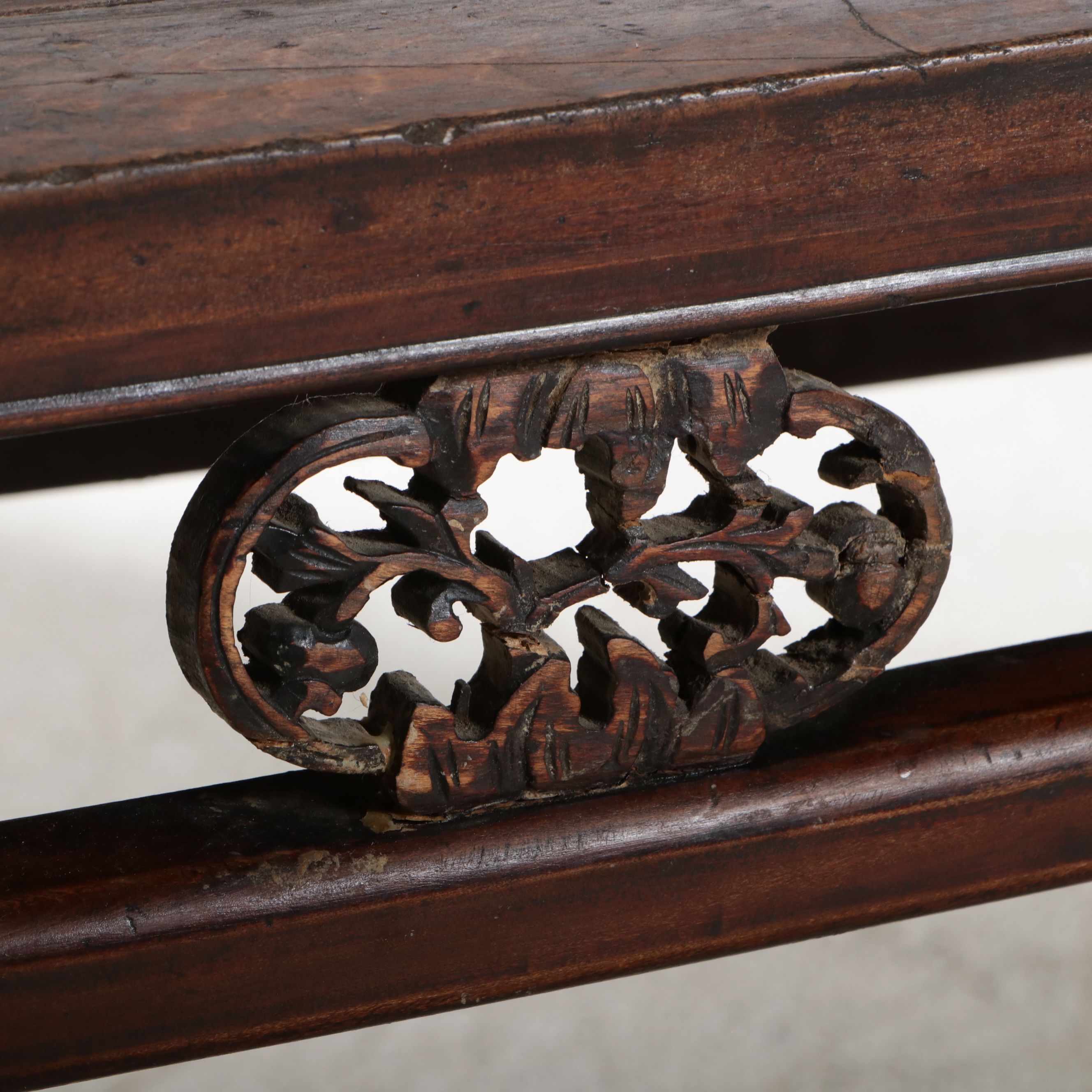 Chinese Carved Two-Drawer Hua'an Painting or Console Table, Mid to Late 19th C.