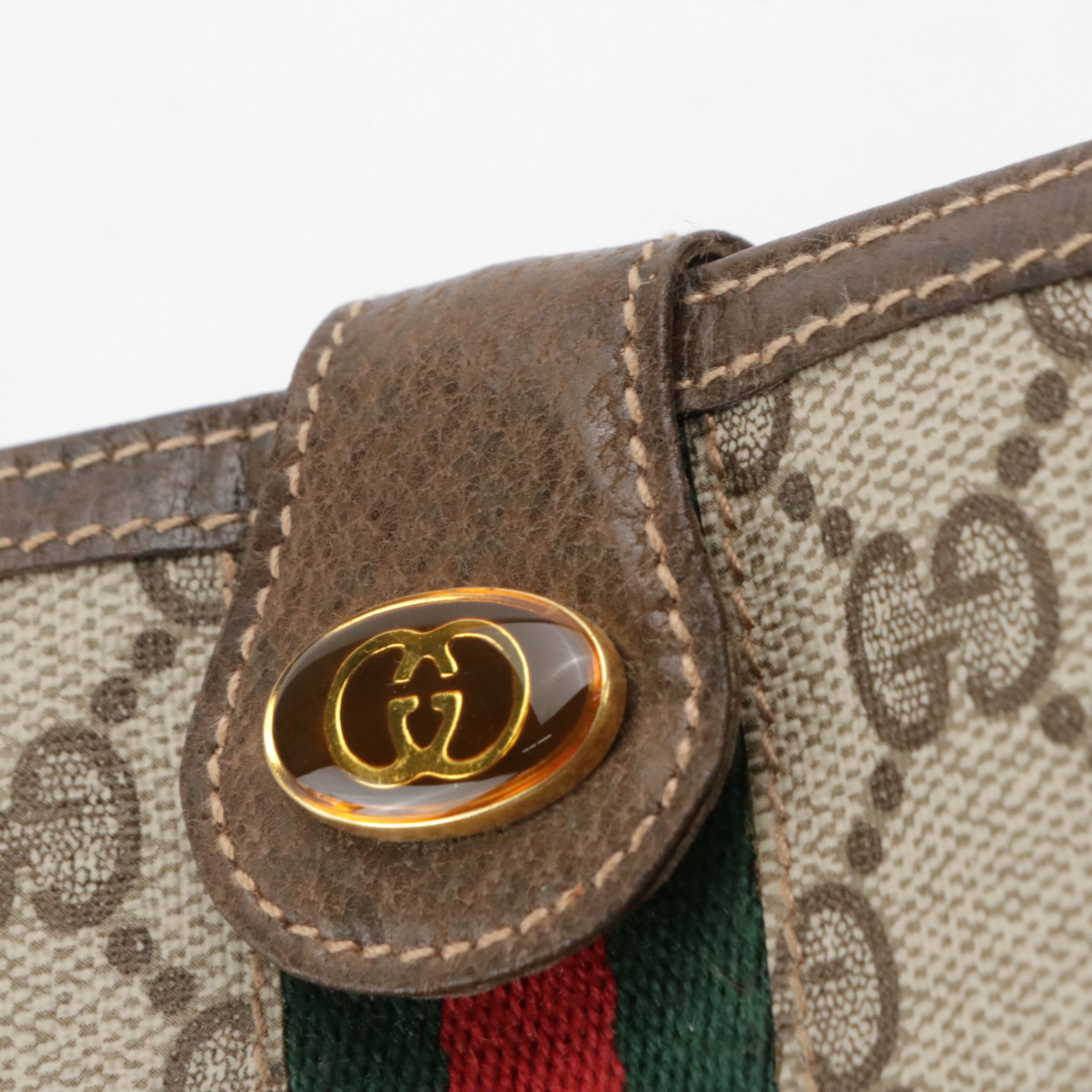 Gucci Accessory Collection Web Stripe Wallet in GG Supreme Canvas with Box