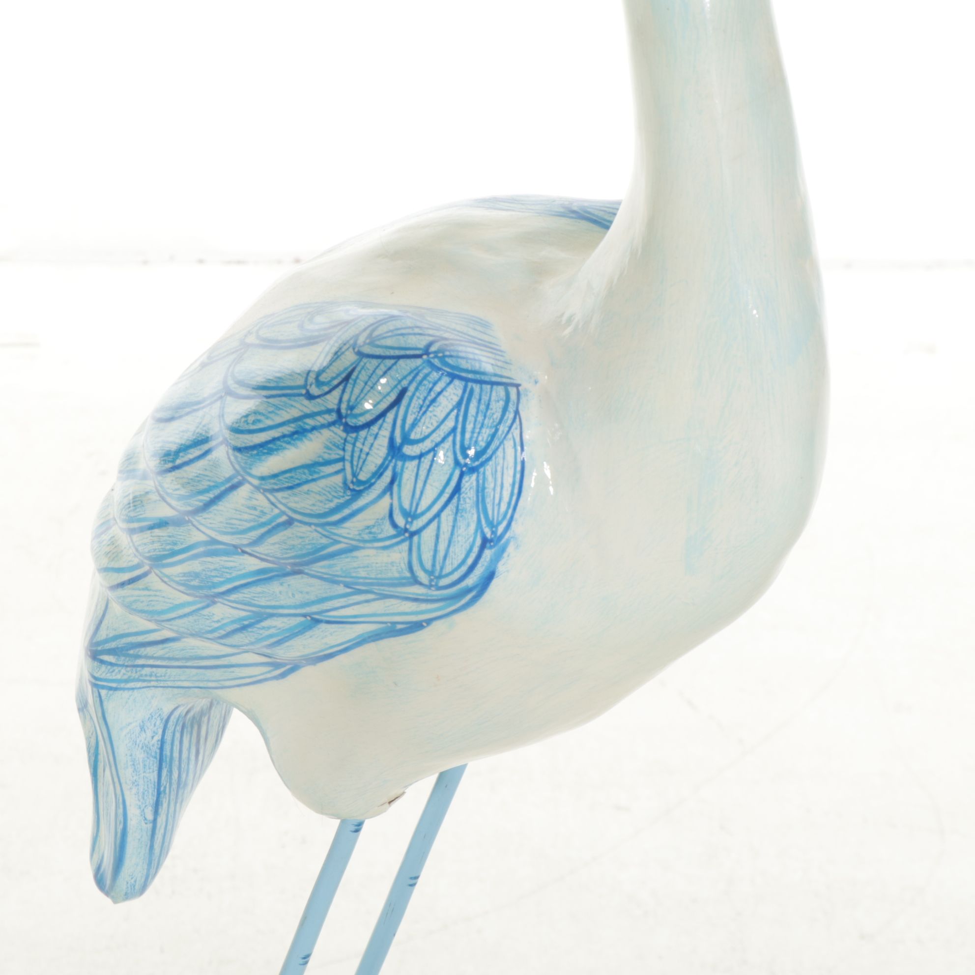 Two Wading Bird Garden Sculptures