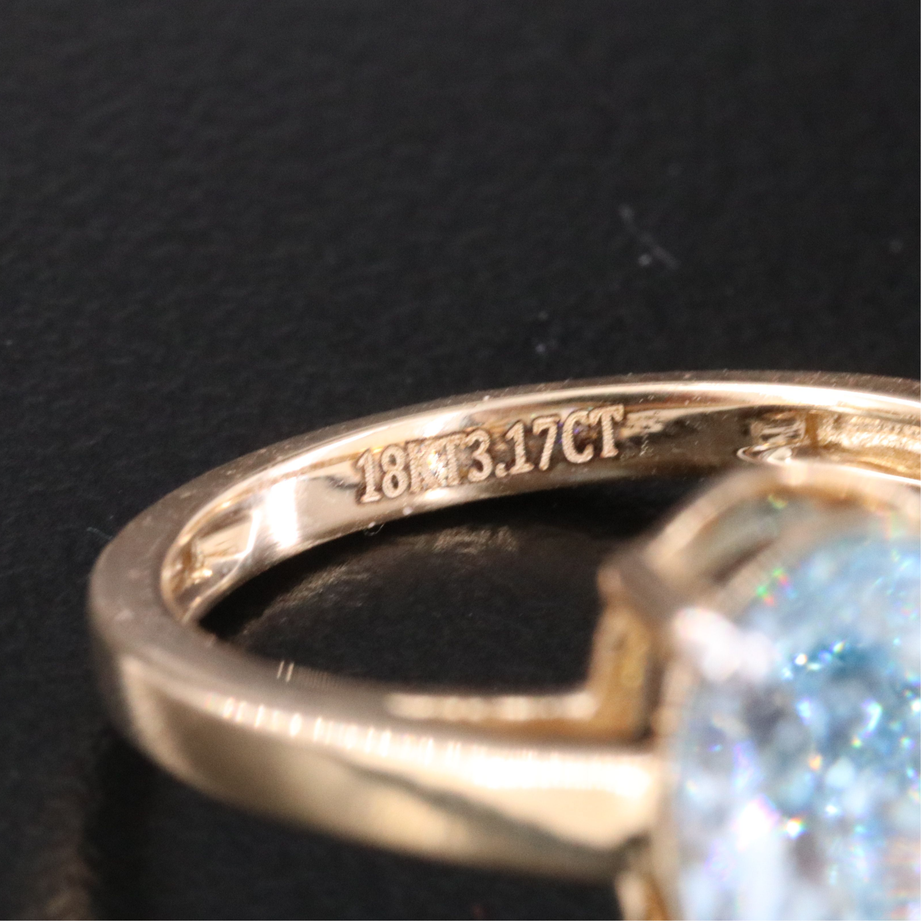 18K 3.17 CTW Lab Grown Fancy Vivid Blue Diamond Ring with IGI Report