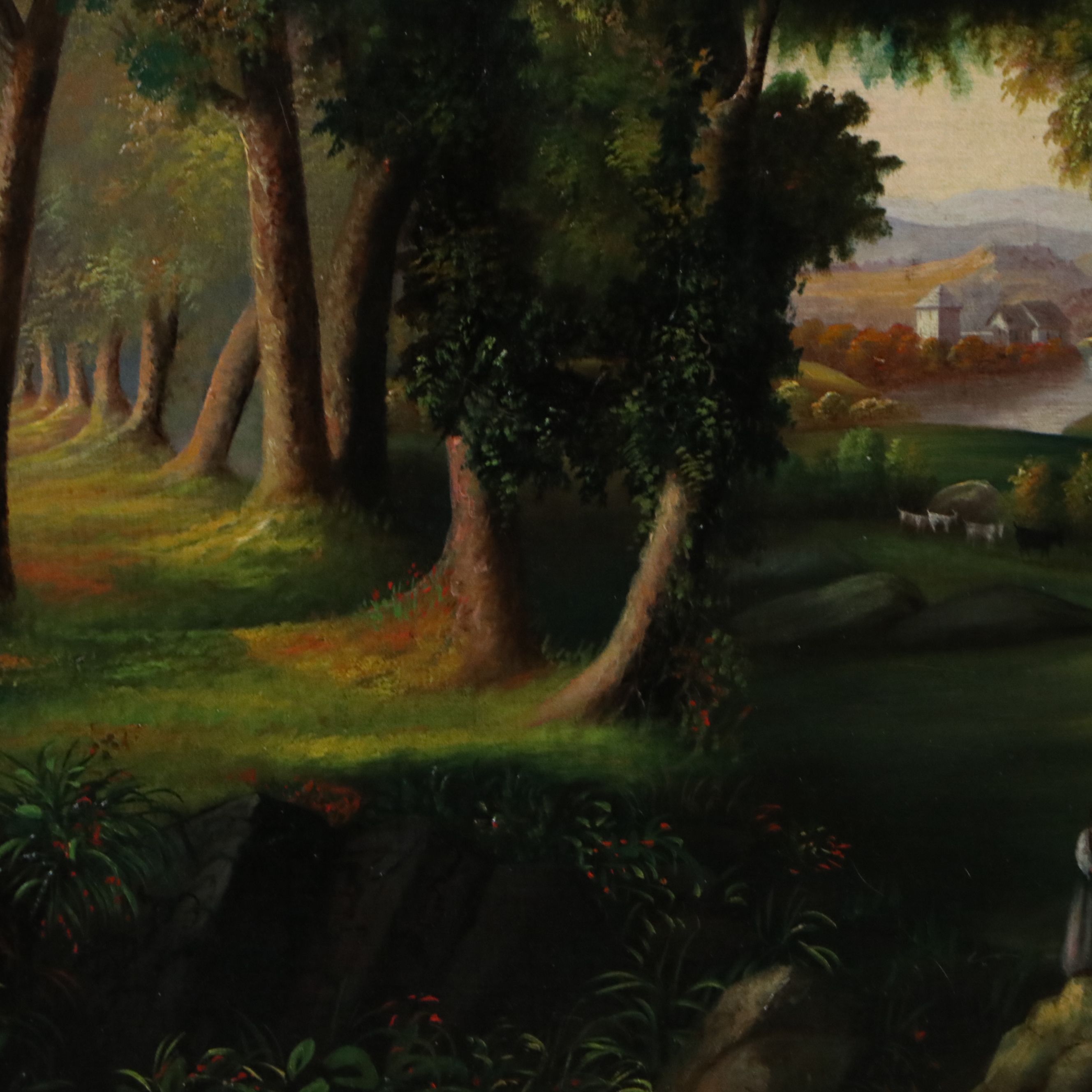 After Thomas Cole Oil Painting "Dream of Arcadia", Late 19th Century