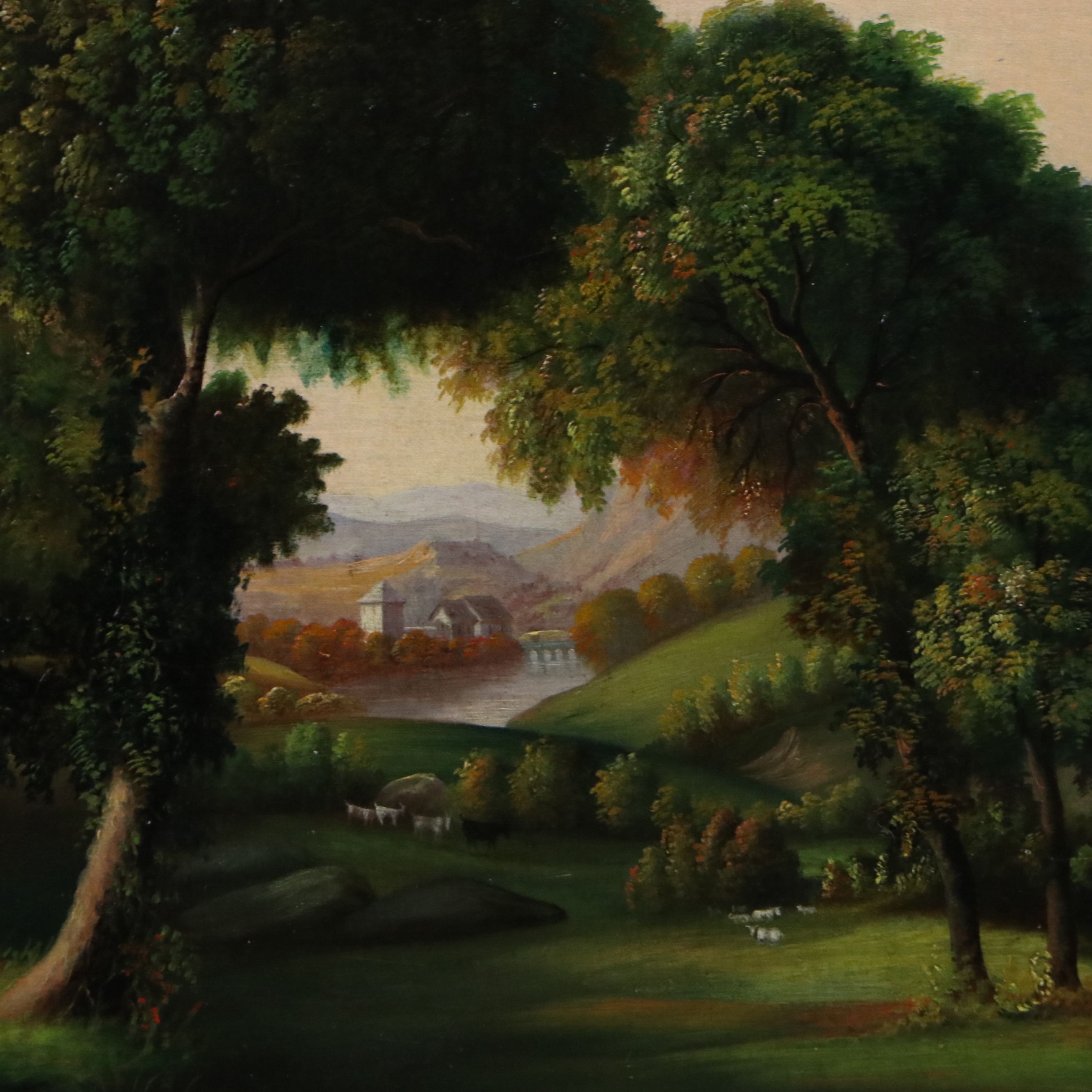 After Thomas Cole Oil Painting "Dream of Arcadia", Late 19th Century