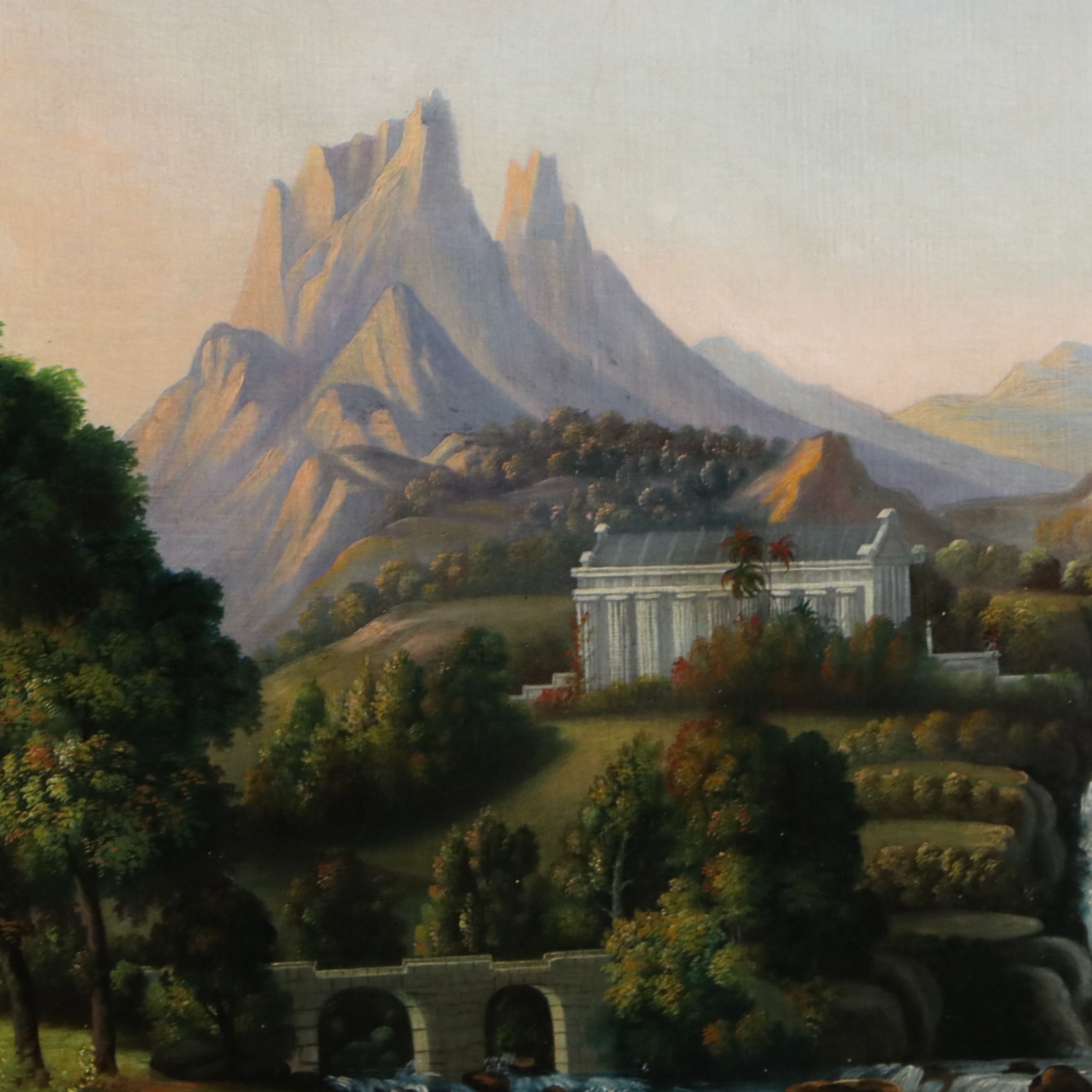 After Thomas Cole Oil Painting "Dream of Arcadia", Late 19th Century