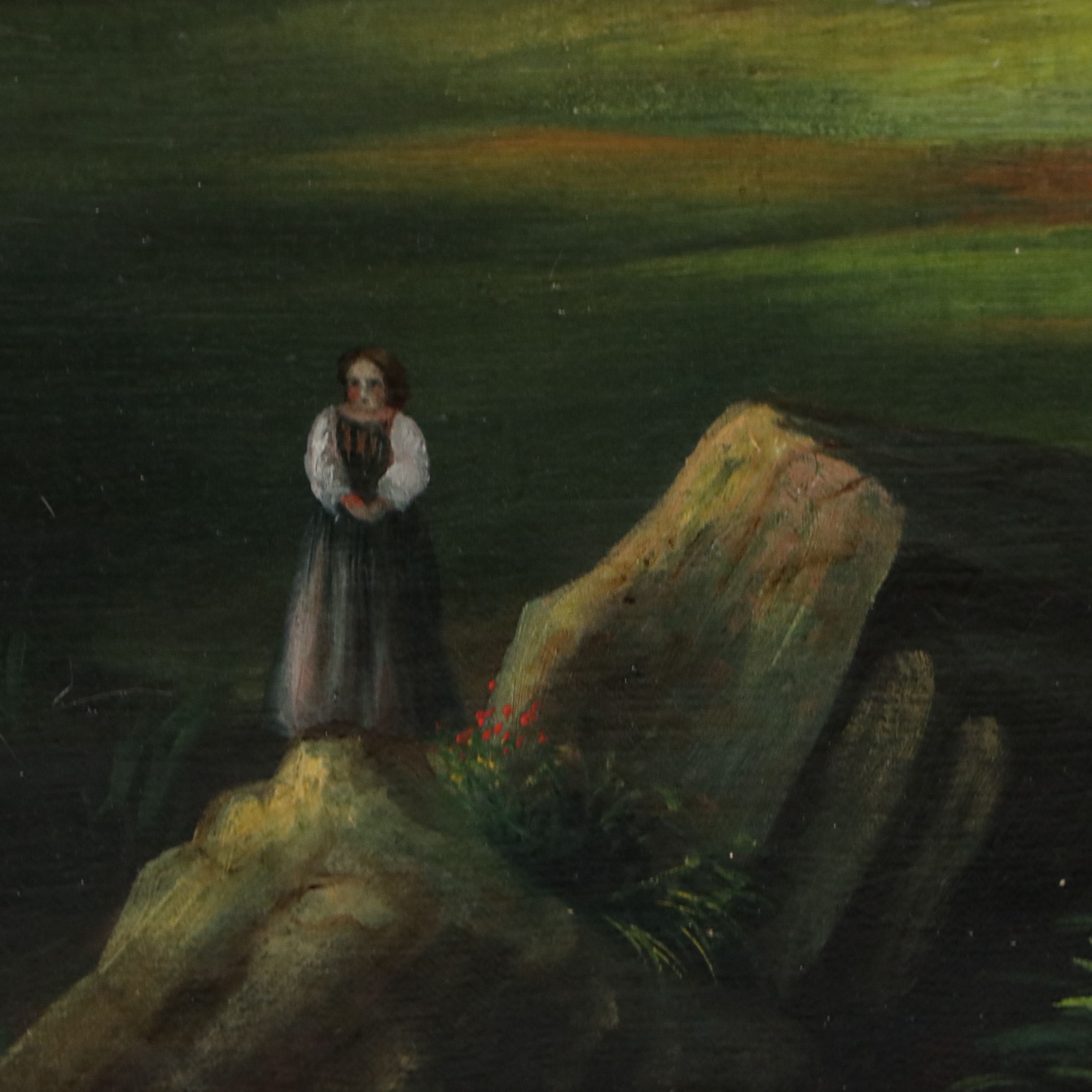 After Thomas Cole Oil Painting "Dream of Arcadia", Late 19th Century