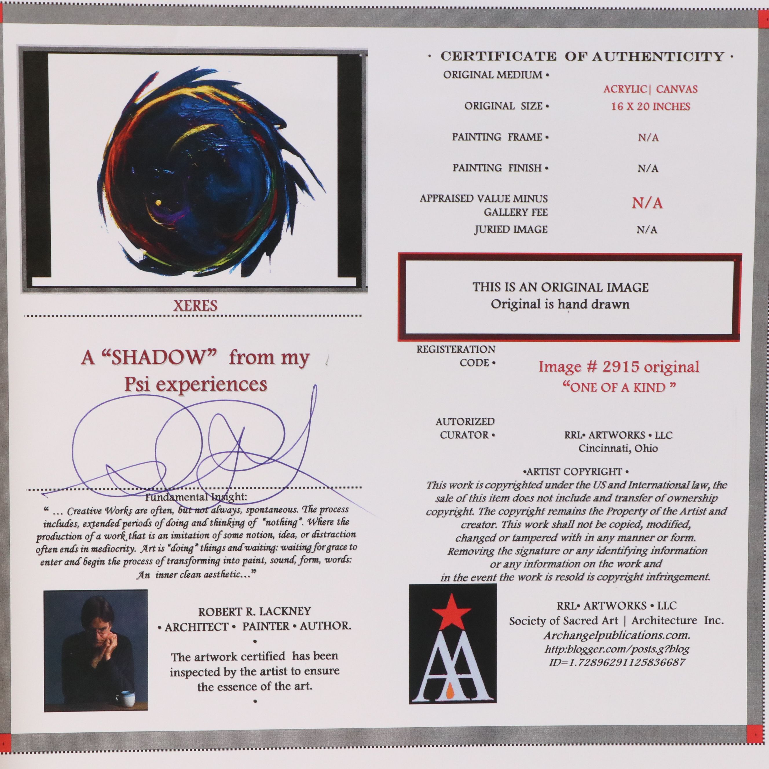 Robert Lackney Acrylic Painting "Xeres"