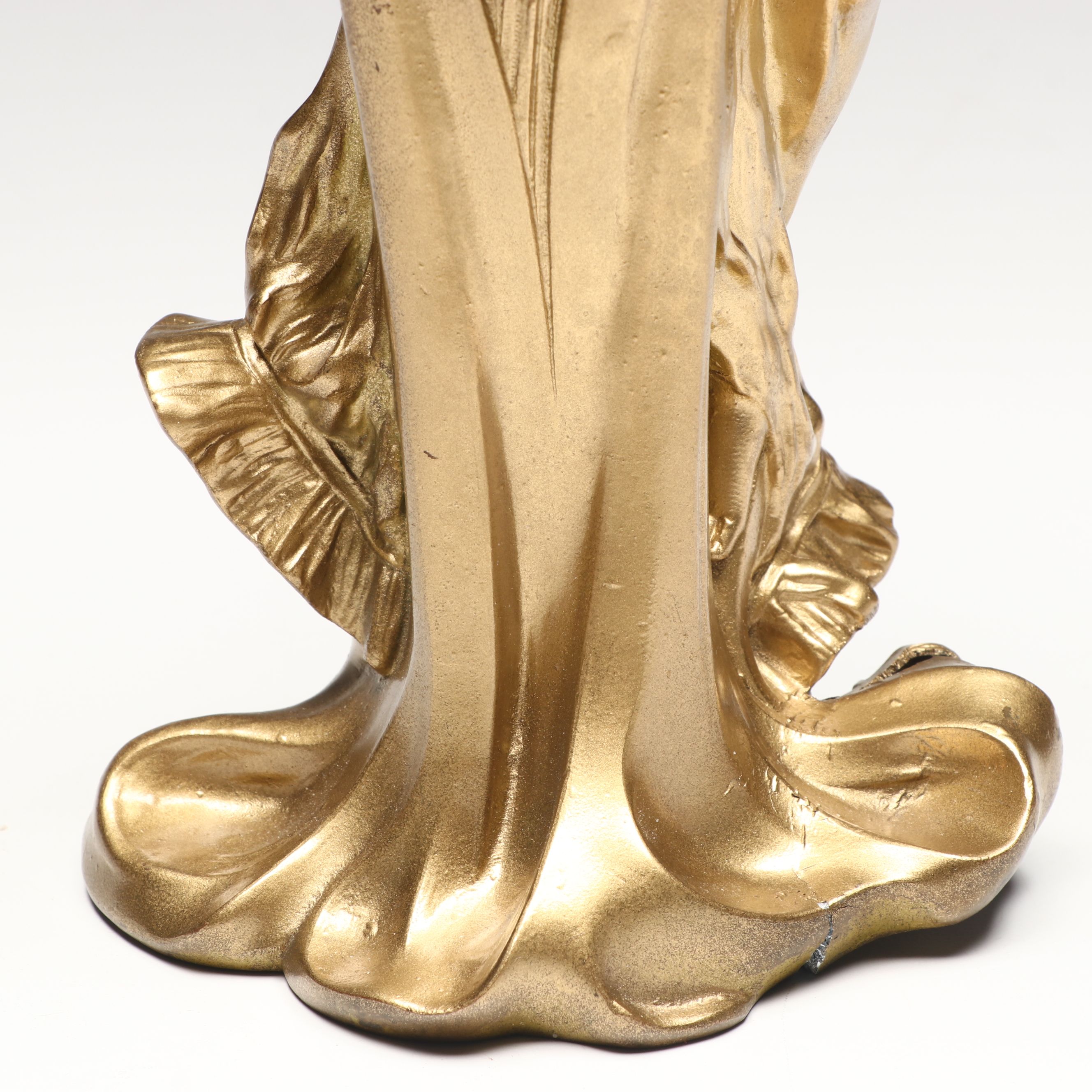 Junghans J. Art Nouveau Style Gold Finish Metal Mantle Clock