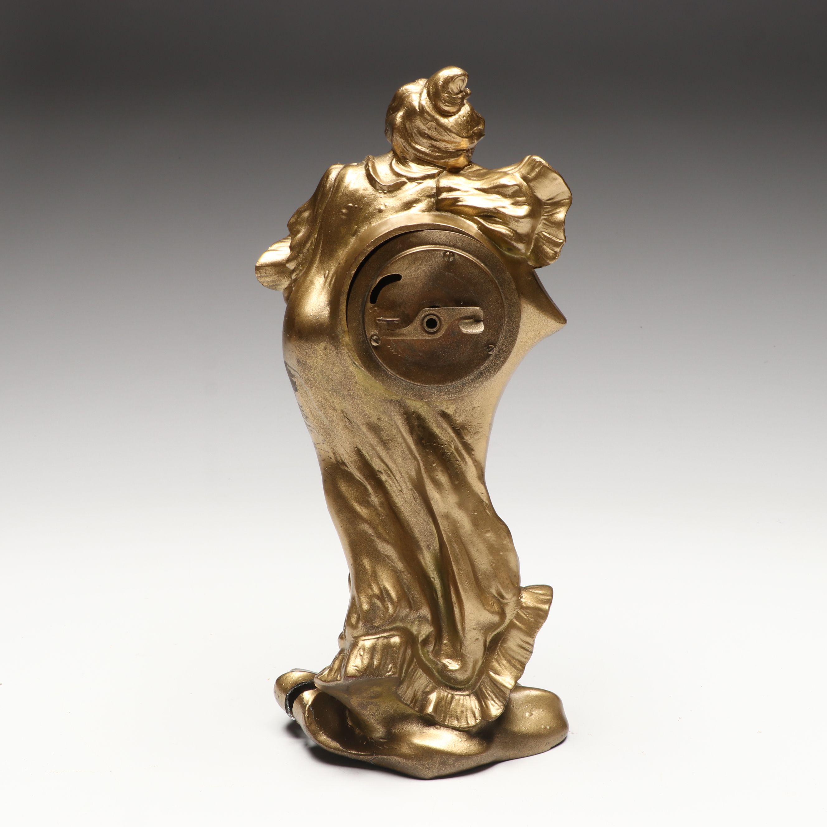 Junghans J. Art Nouveau Style Gold Finish Metal Mantle Clock