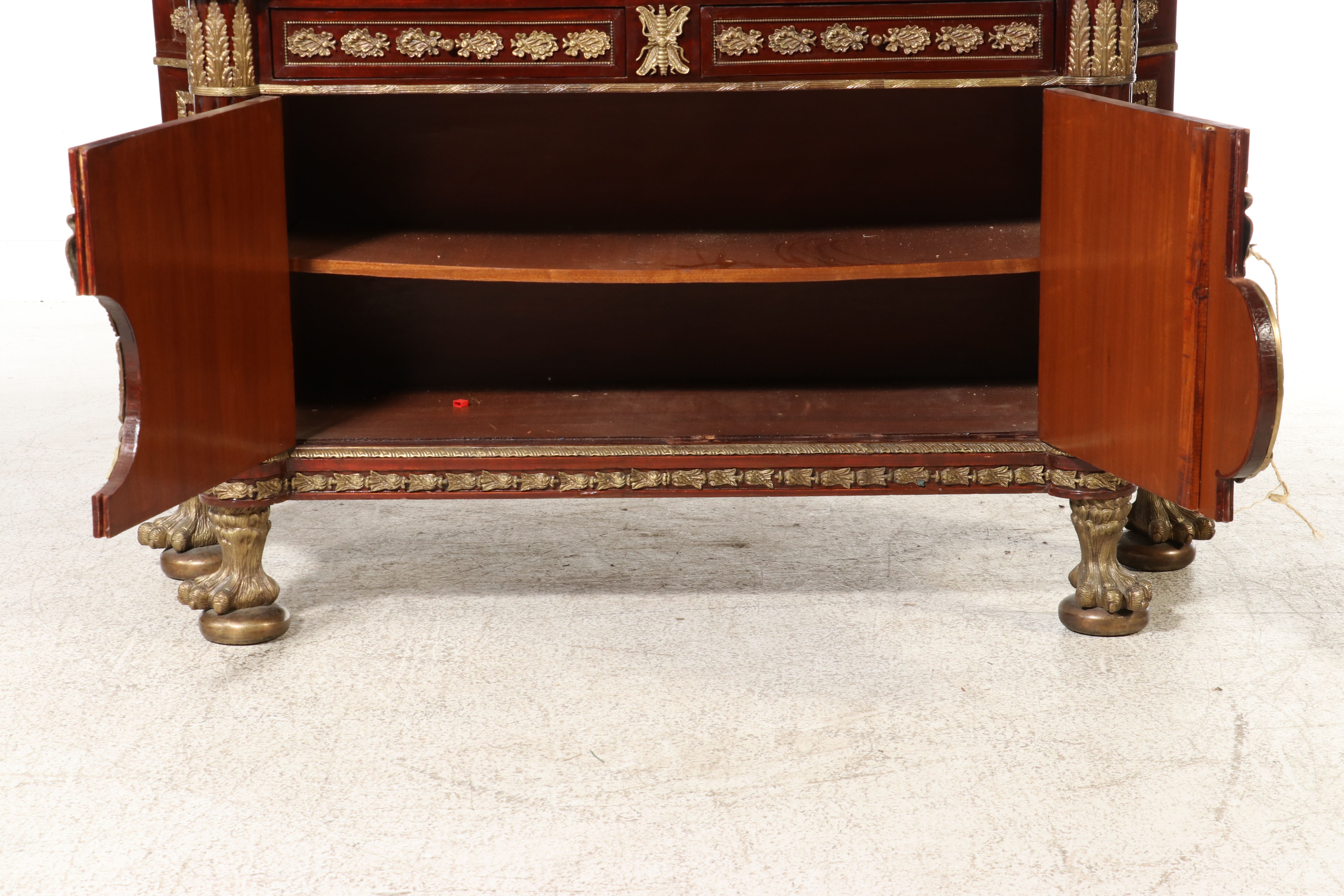 Napoleon III Style Ormolu Mounted Mahogany Buffet with Marble Top