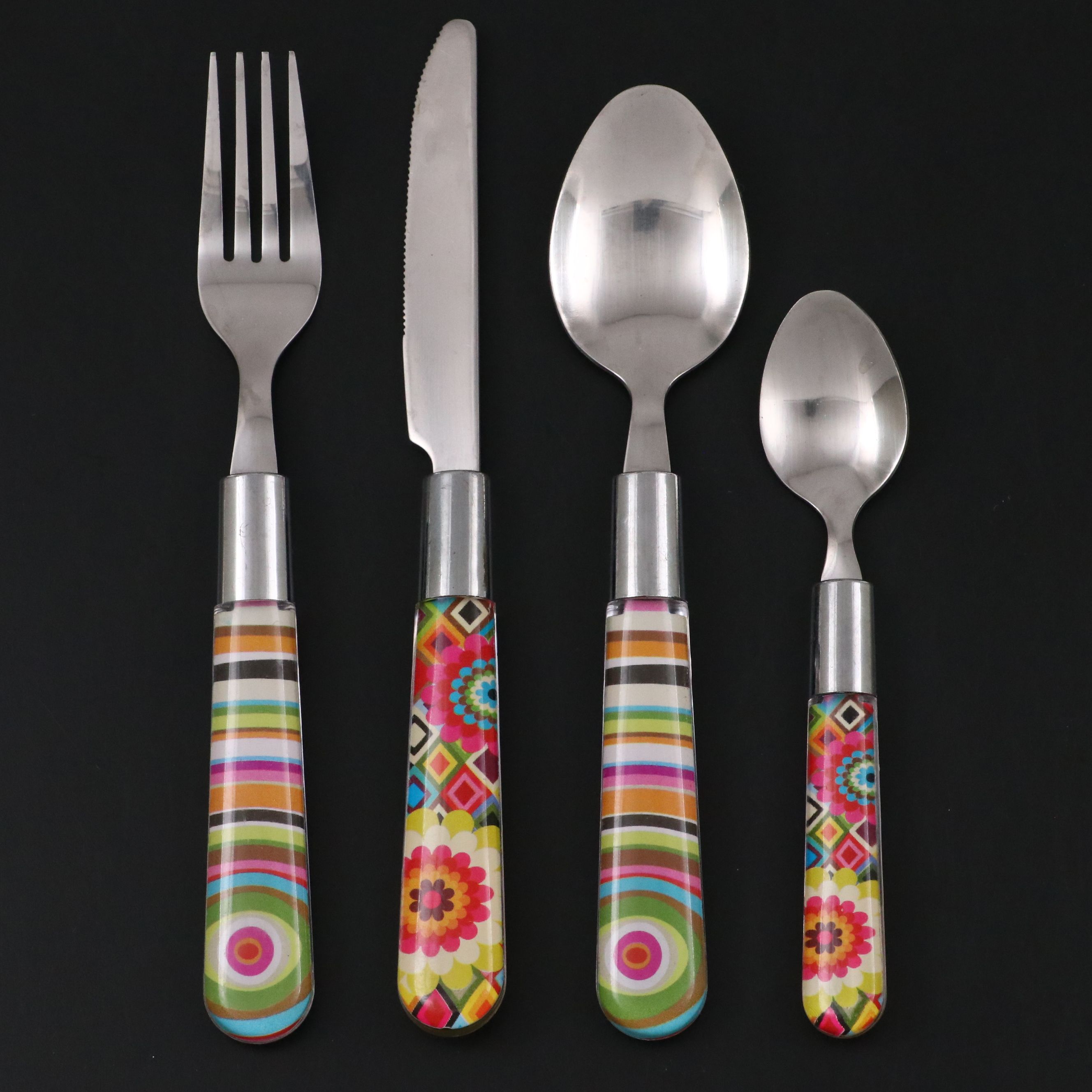 Colorful Retro Handled Stainless Steel Flatware