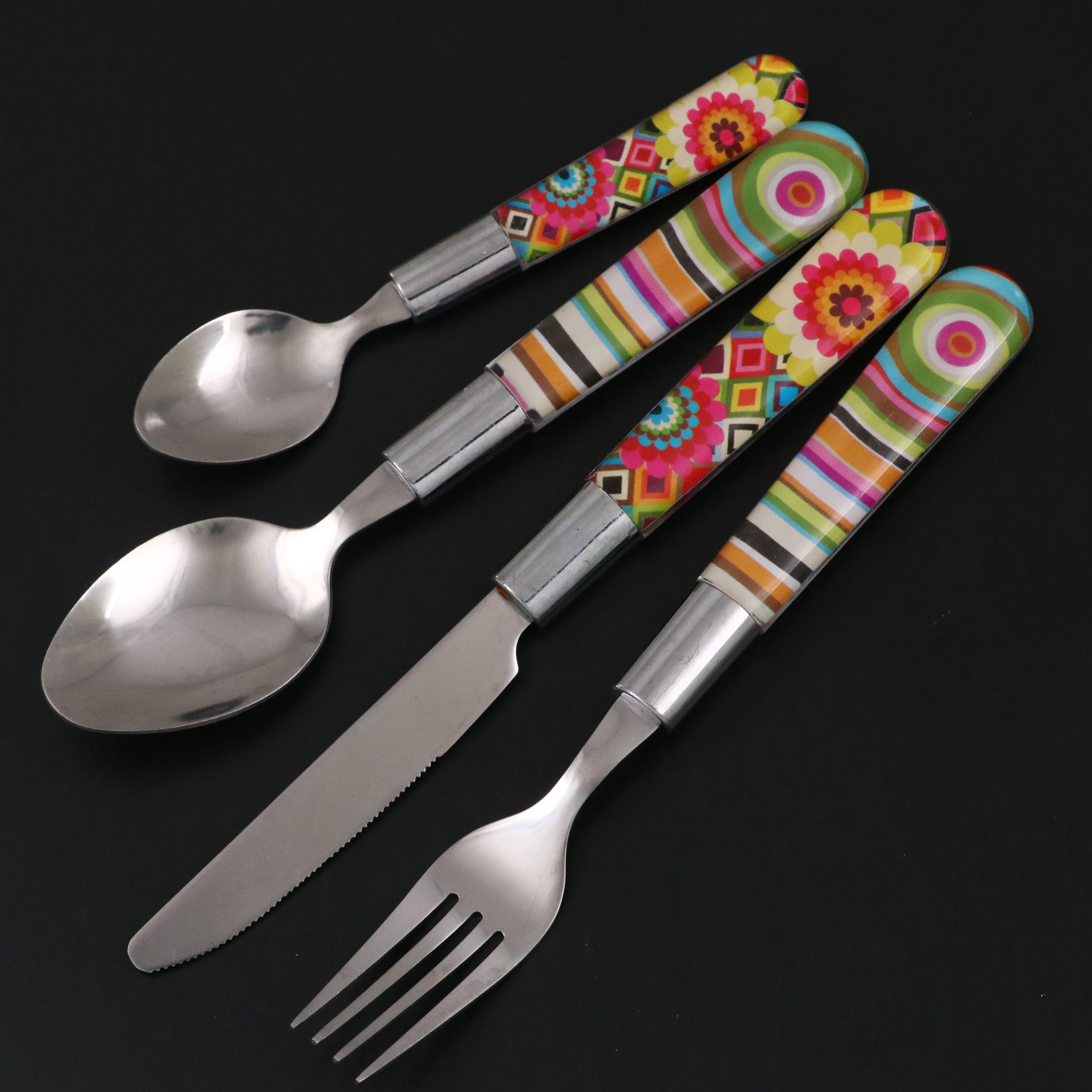 Colorful Retro Handled Stainless Steel Flatware