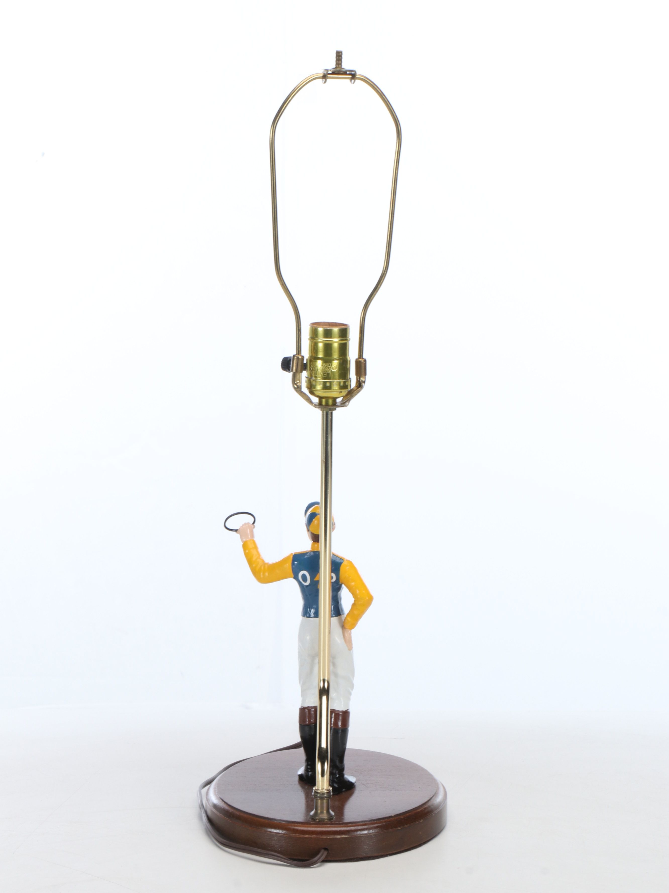 Horse Racing Jockey Table Lamp with Pleated Fabric Shade