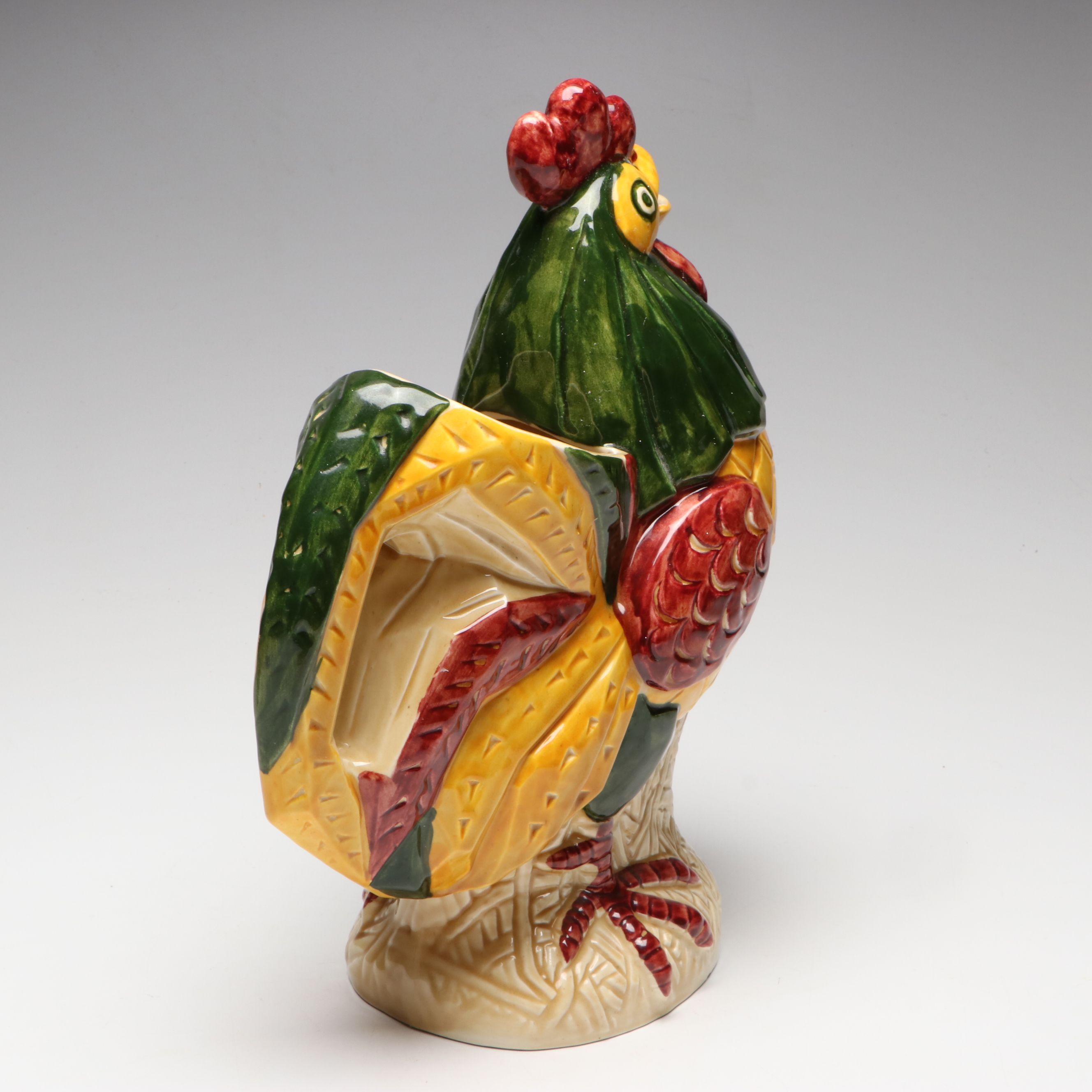 Metlox "California Provincial" Ceramic Rooster Pitcher, Mid to Late 20th Century